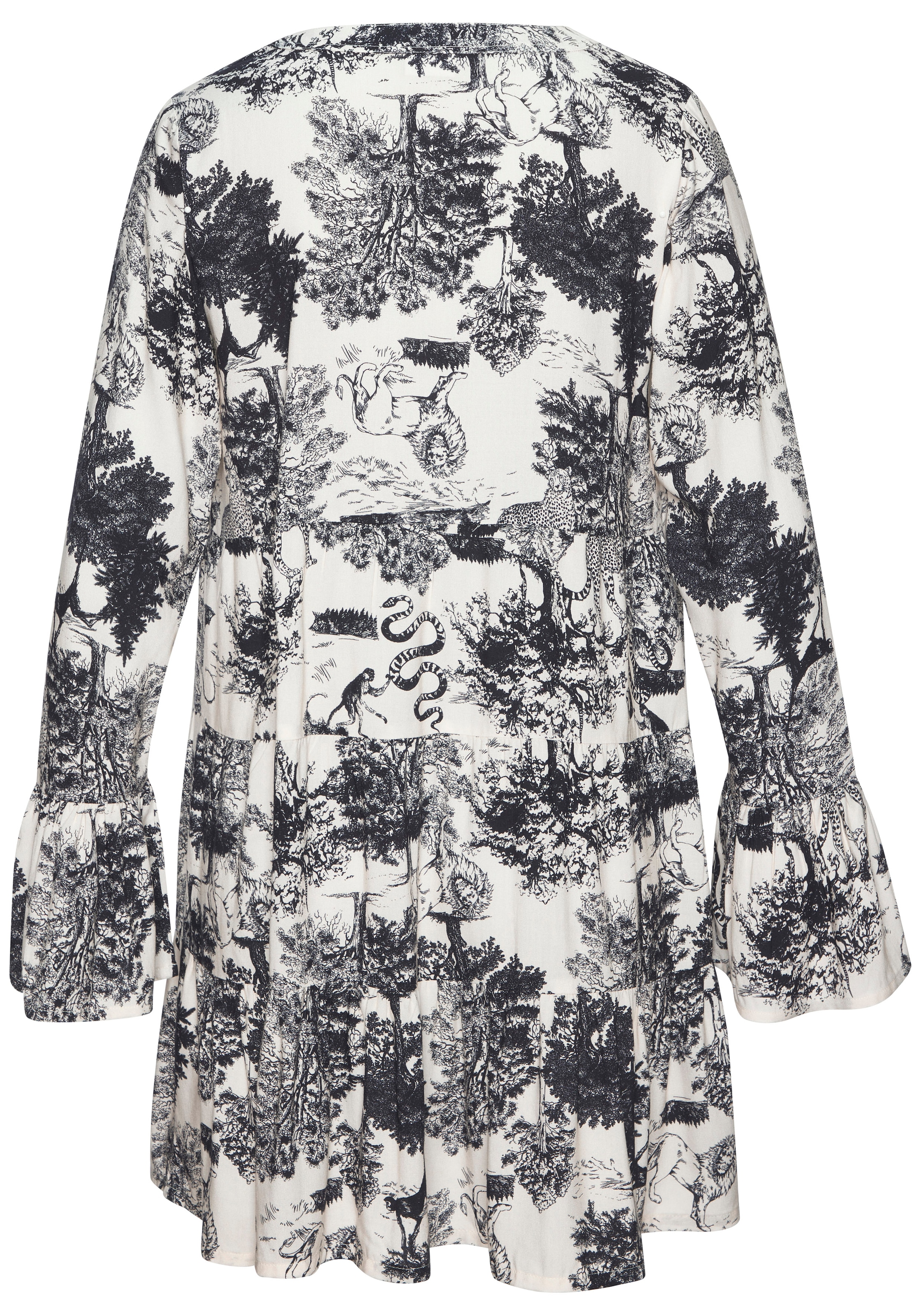 LASCANA Strandkleid mit Alloverdruck, Tunika, Blusenkleid aus Viskose