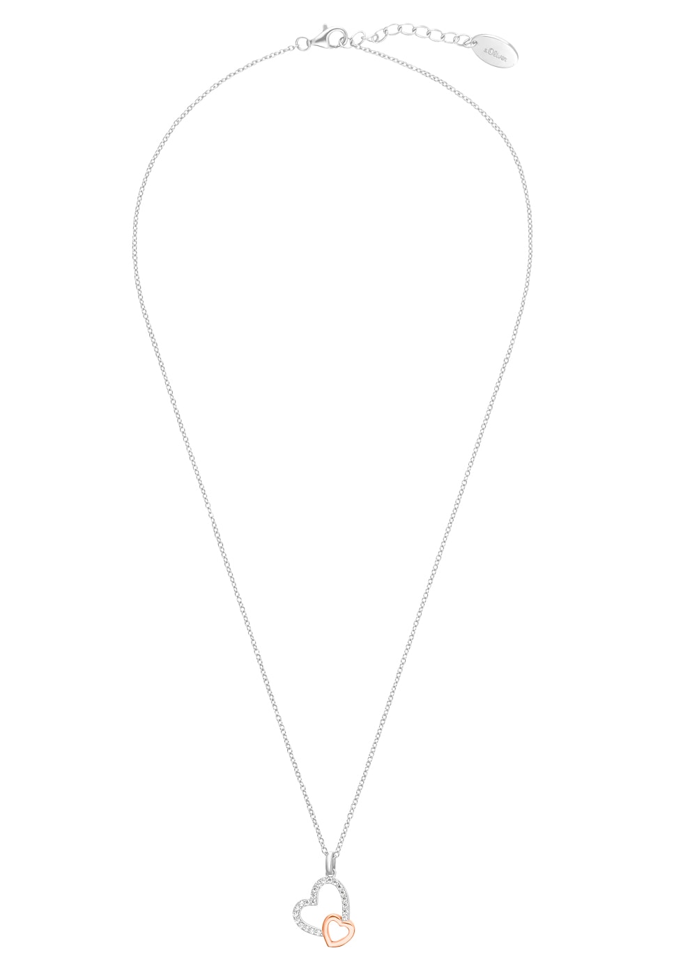 s.Oliver Kette mit Anhänger »Herzen, 2032831, 2032847«, mit Zirkonia (synth.)