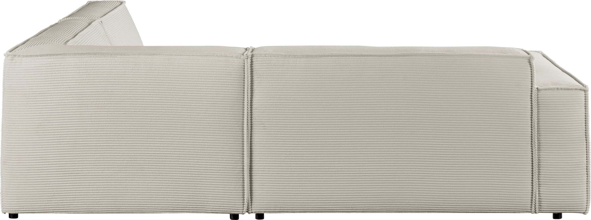 3C Candy Ecksofa »Matteo in elegant, kubischer Formensprache, bequem, L-Form«, mit auffälliger Kedernaht, Cord-Bezug, Lounge-Charakter