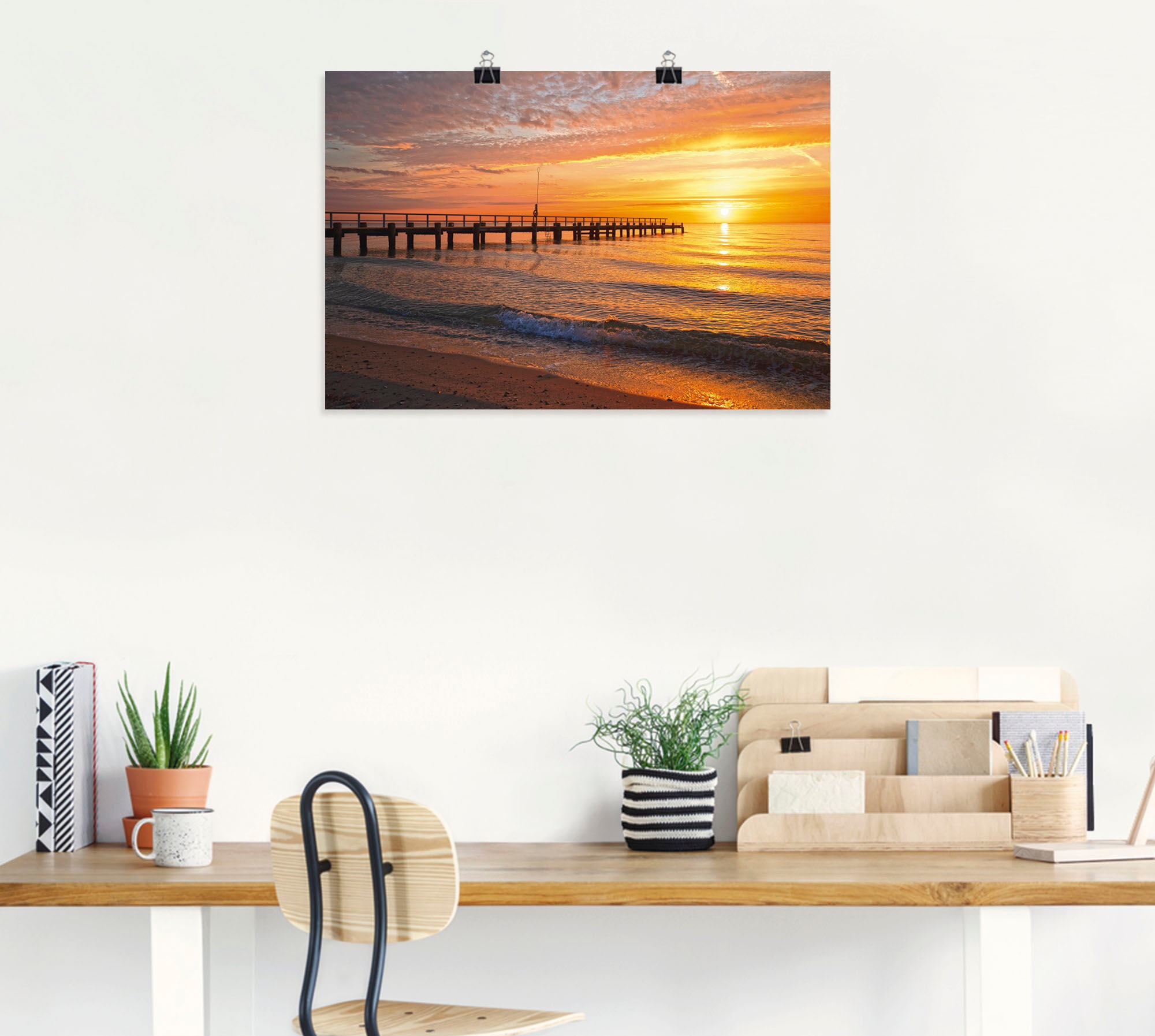 Artland Wandbild »Urlaubsfeeling am Ostseestrand«, Bilder vom Sonnenuntergang & -aufgang (1 Stück), in vielen Größen & Produktarten - Alubild/Outdoorbild, Leinwandbild, Poster, Wandaufkleber/Wandtattoo auch für Badezimmer geeignet