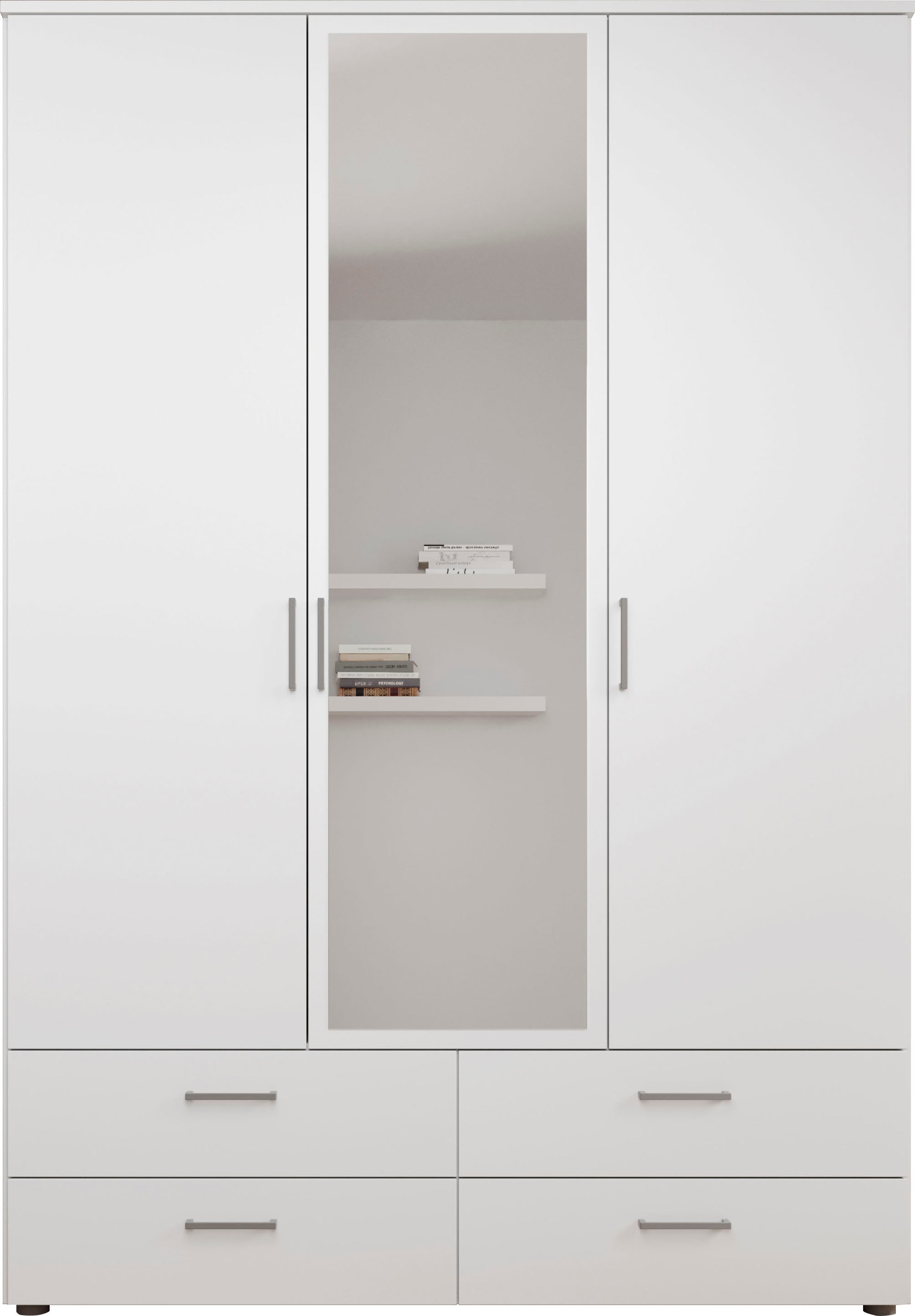 Schlafkontor Drehtürenschrank "Spazio", weiß, Schlafzimmerschrank mit Spieg günstig online kaufen