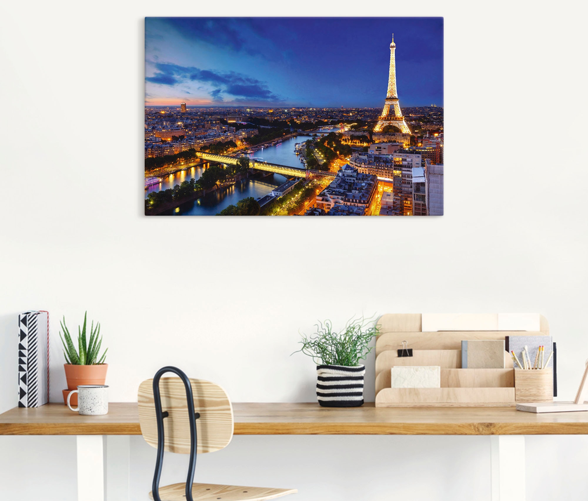 Artland Wandbild »Eiffelturm und Seine am Abend, Paris«, Paris, (1 St.), al günstig online kaufen