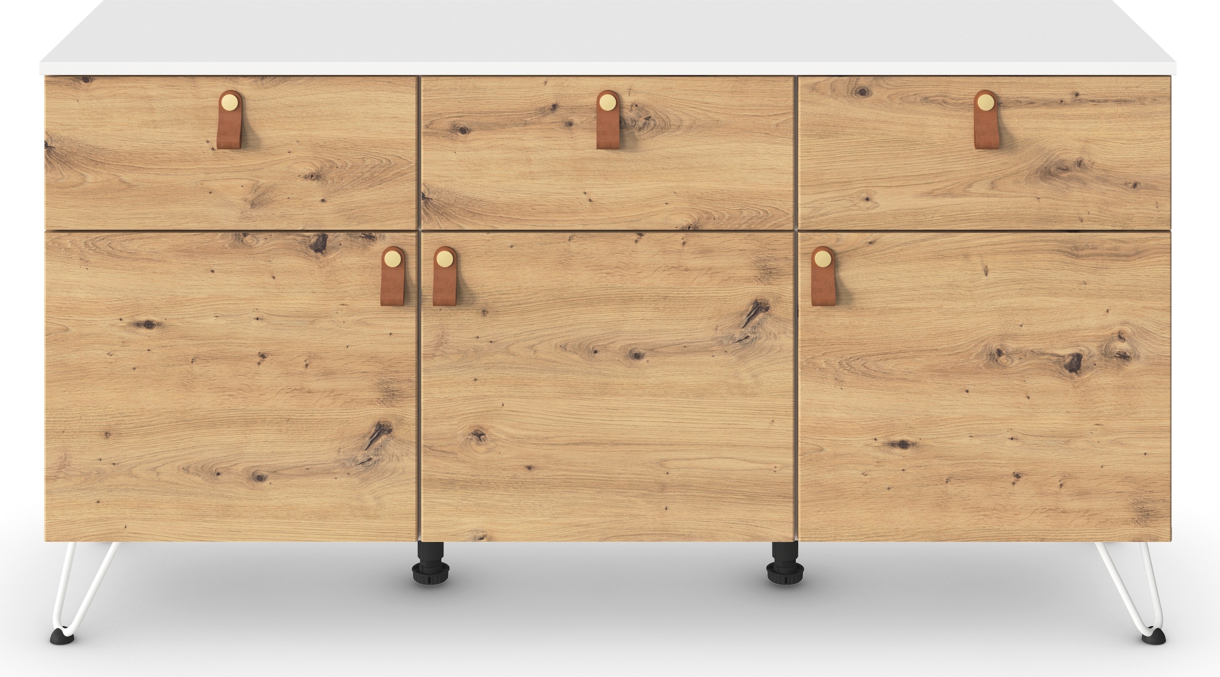 rauch Kombikommode »Homey by Aditio«, mit Grifflaschen in Leder, 3 Schubladen mit Softclose-Funktion