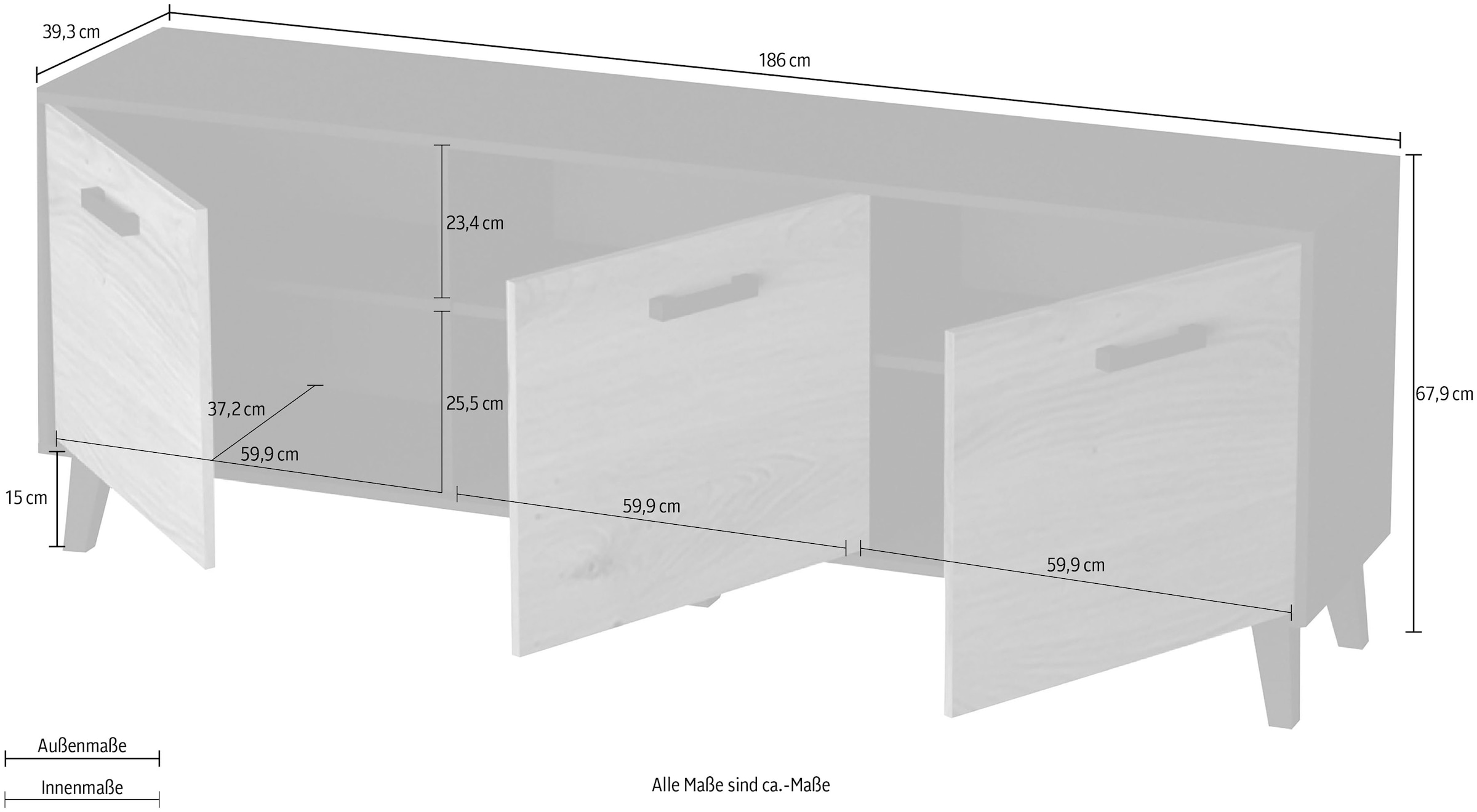 INOSIGN TV-Schrank »ARTONA«, Breite ca. 186 cm auf Rechnung bestellen
