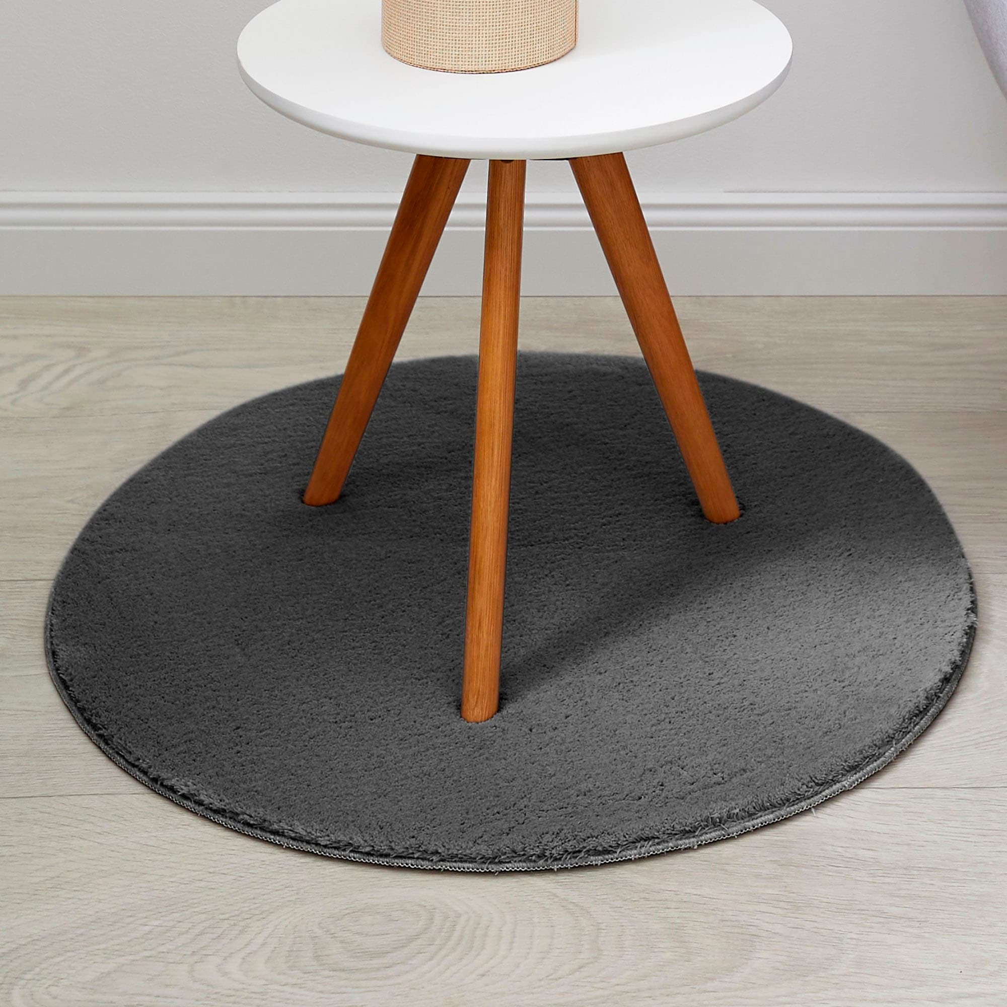 Andiamo Teppich »Arezzo«, rund, 16 mm Höhe, Uni Farben, weicher Flor, waschbar, ideal im Wohnzimmer & Schlafzimmer