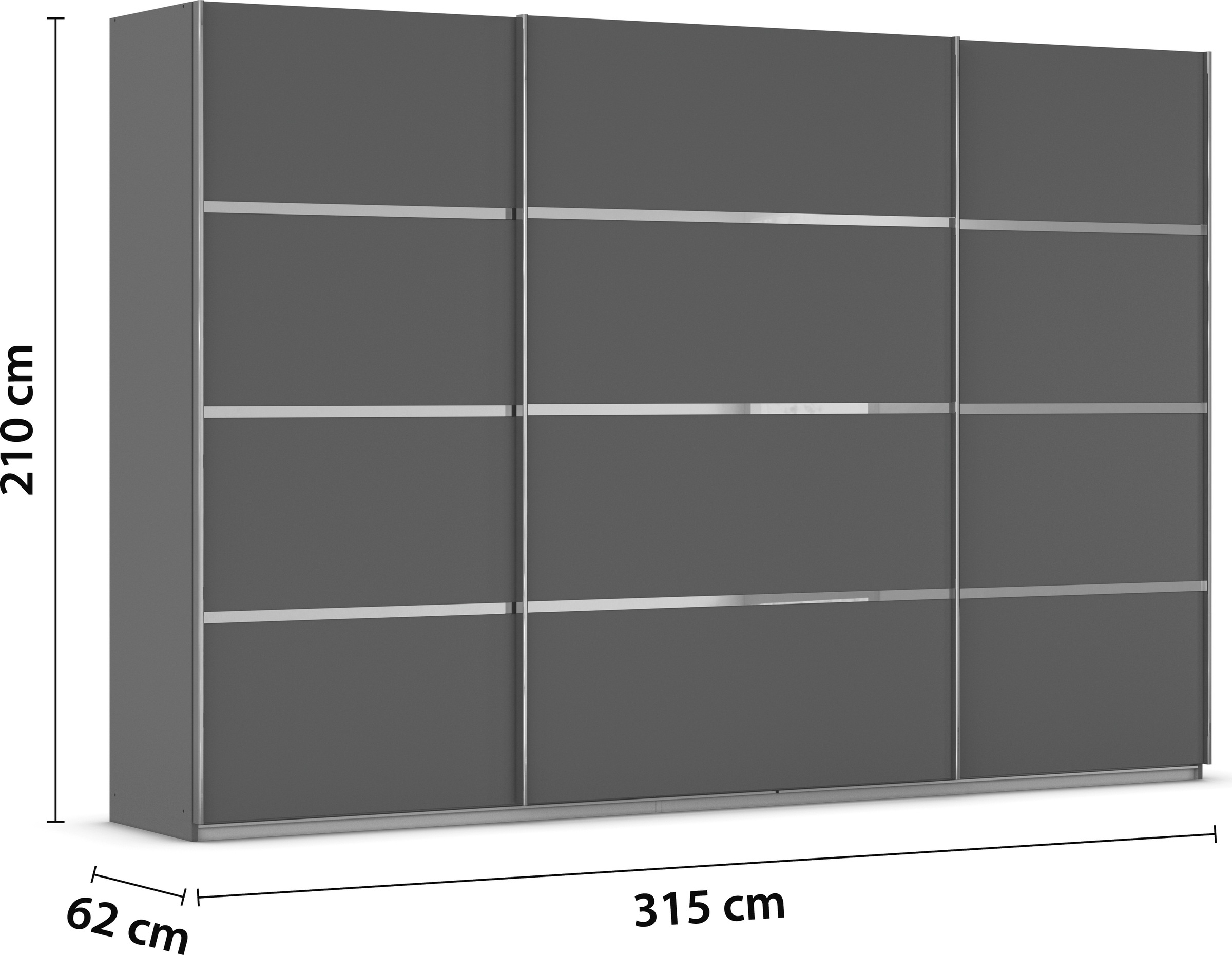 rauch Kleiderschrank »Schwebetürenschrank Garderobe Schrank TOP ANGEBOT Avola«, (in 3 verschiedenen Ausstattungen BASIC/CLASSIC/PREMIUM), mit eleganten Zierleisten in Chrom, Schwarz oder Weiß MADE IN GERMANY
