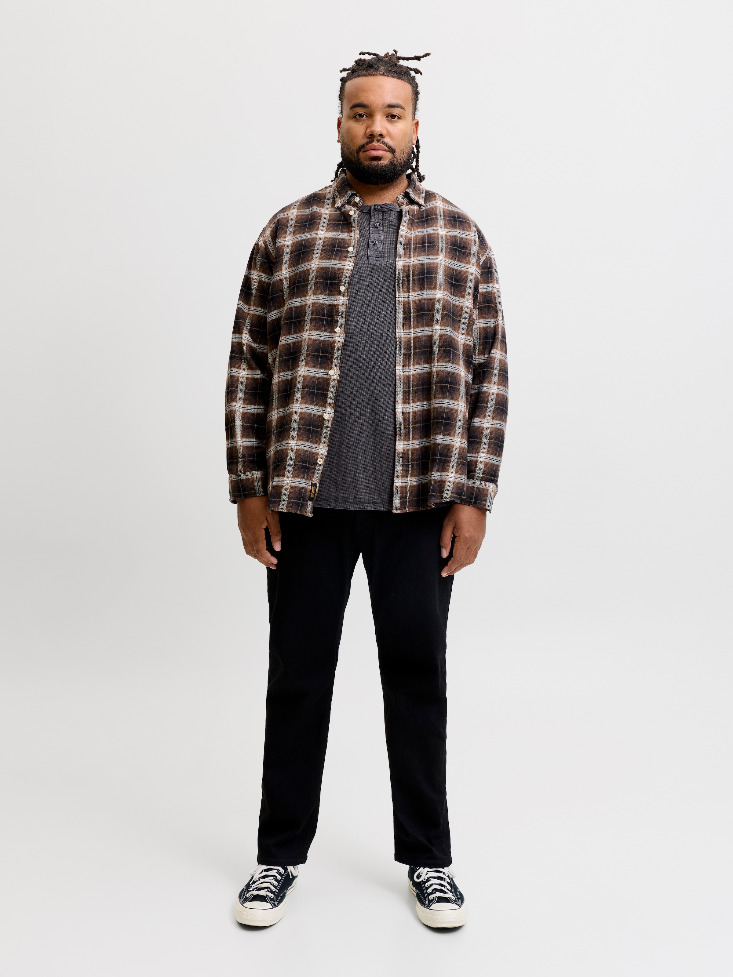 Jack & Jones PlusSize Langarmshirt »JPRBLUAARON LS HENLEY TEE PLS« Baumwollmischung, regular fit