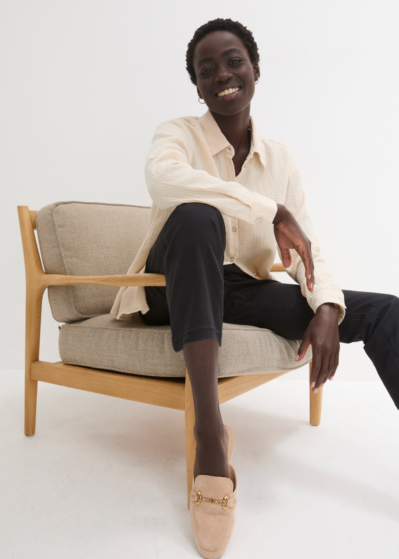 bonprix Schlupfhose »7/8 Schlupfhose mit Stretch«  mit Stretch-Anteil, Regular Fit, mit elastischem Gummibund