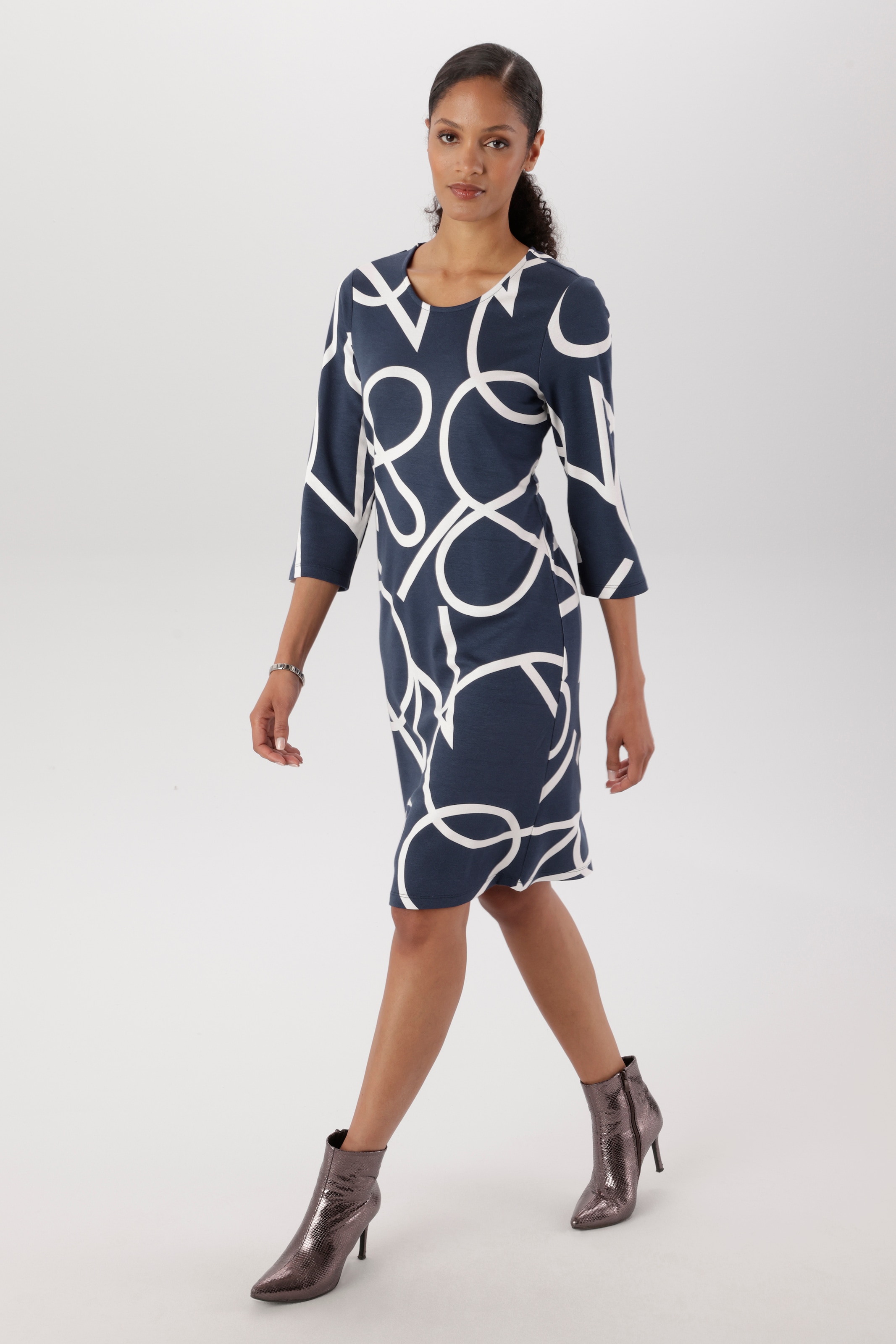 Aniston SELECTED Jerseykleid mit stilvollem Allover-Muster
