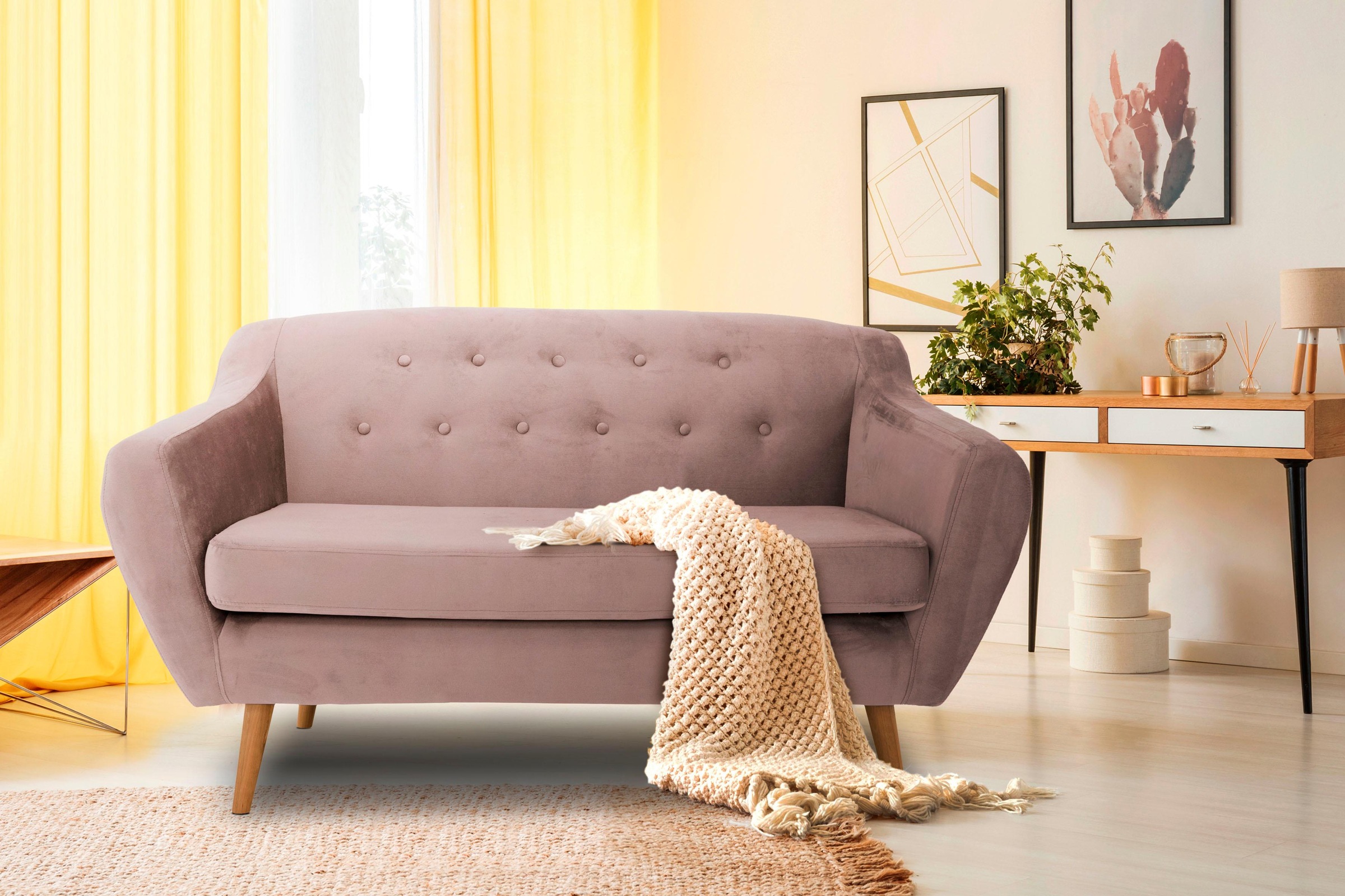 Home affaire 2-Sitzer »Renne« mit Heftung im Rücken im skandinavischem Stil günstig online kaufen