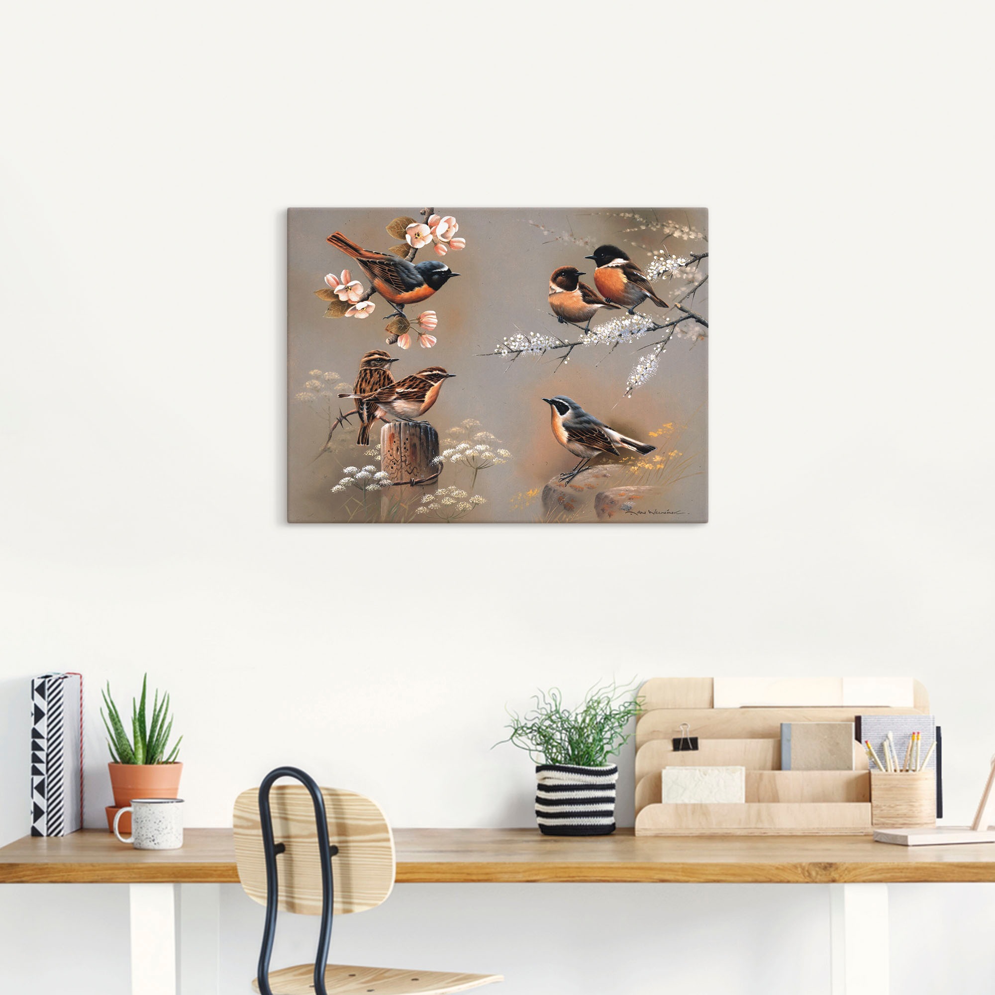 Artland Wandbild »Vogel Komposition« Vögel 1 Stk. tlg. als Leinwandbild, Po günstig online kaufen