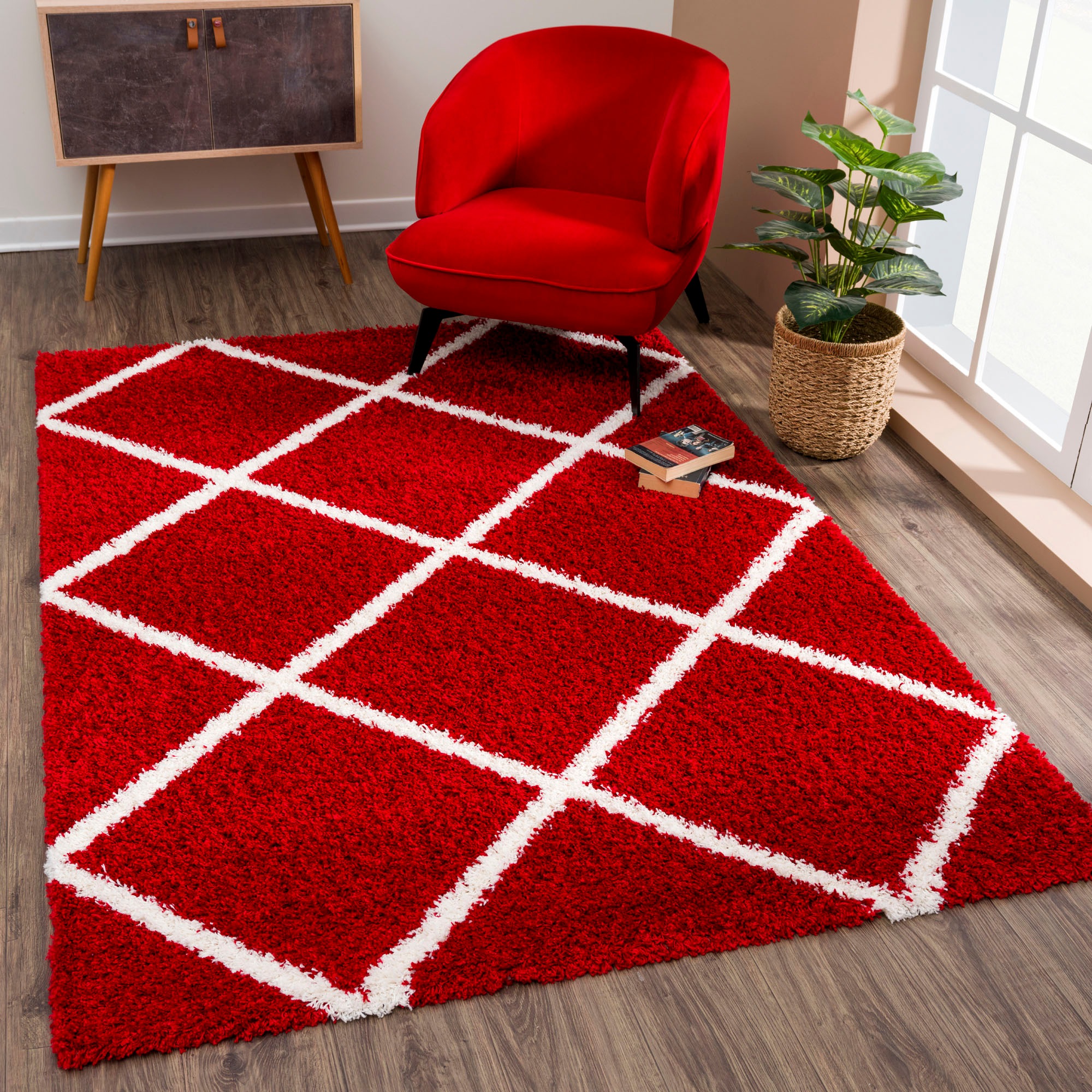 Sanat Hochflor-Teppich »Madrid«, rechteckig, 30 mm Höhe, Wohnzimmer, Langfl günstig online kaufen