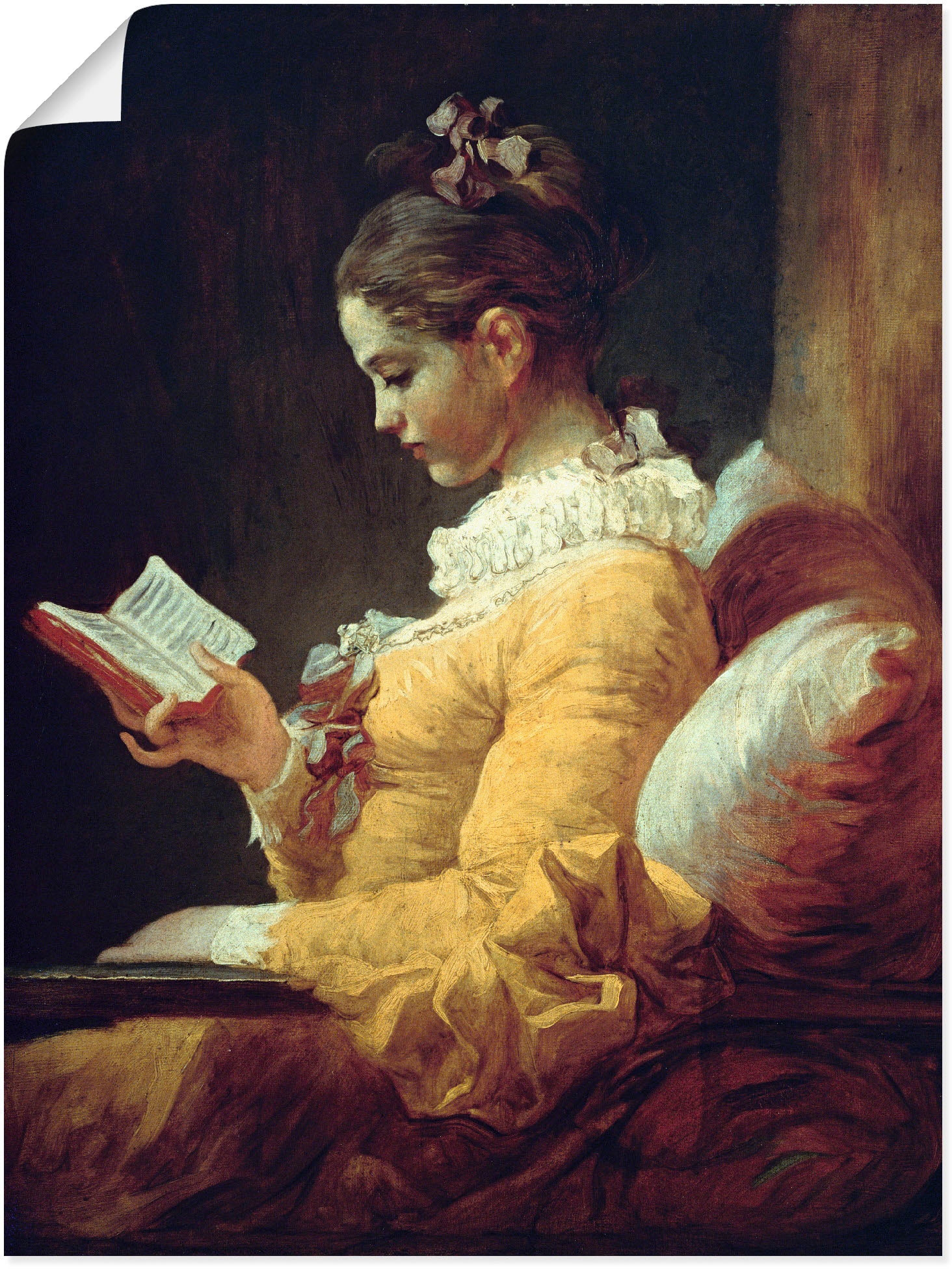 Artland Wandbild »Lesendes Mädchen. Um 1776«, Frau, (1 St.), als Leinwandbi günstig online kaufen