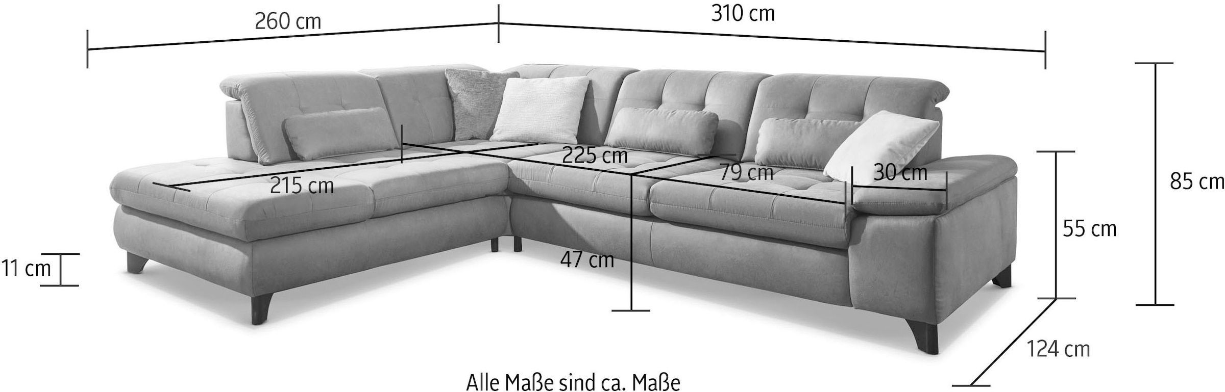 Die PlanBar Ecksofa »MP-IN18012 L-Form mit Federkern-Polsterung«, wahlweise mit Funktion