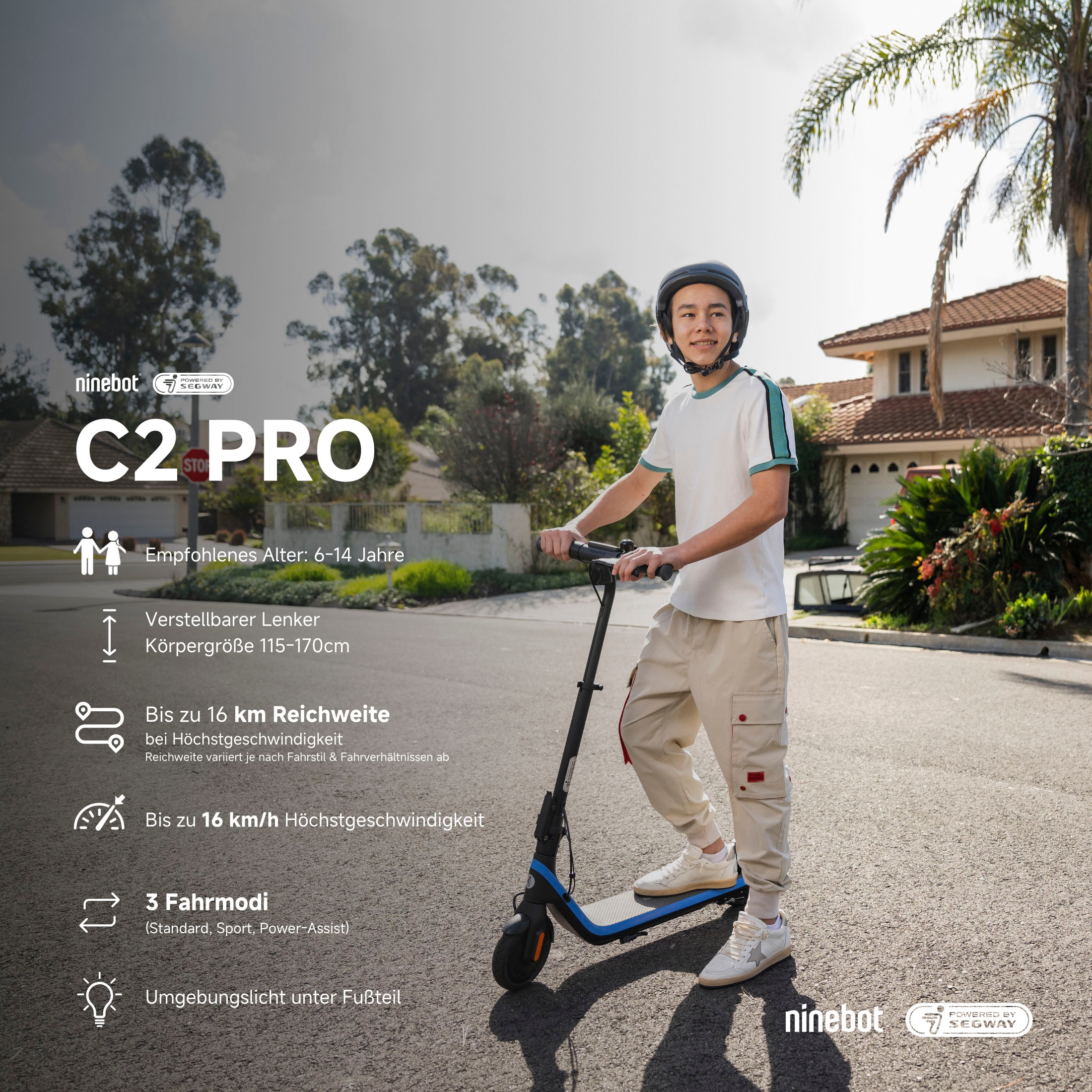 ninebot by Segway E-Scooter »KickScooter C2 PRO E«, Electric Scooter, bis zu 17 km Reichweite