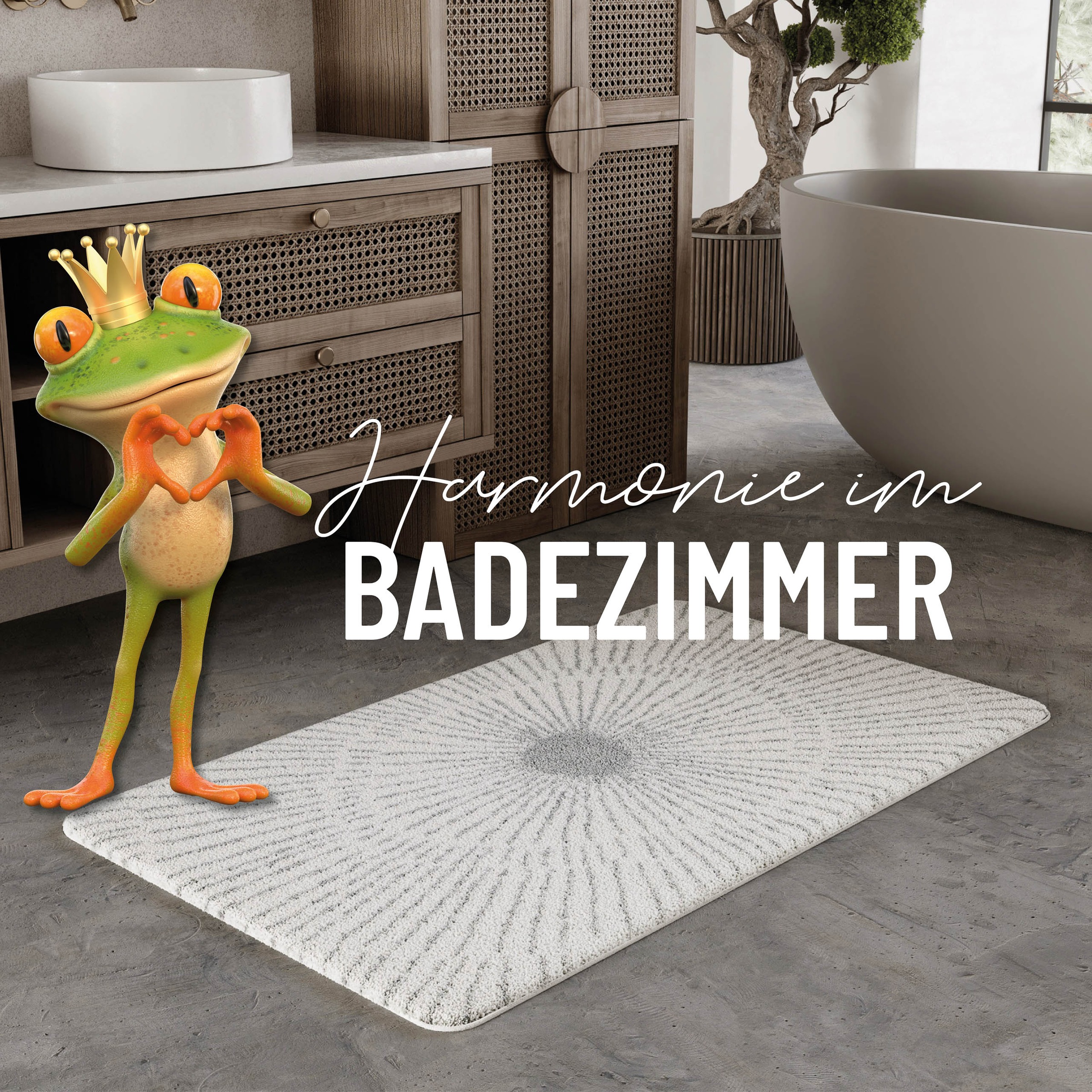 Wecon home Basics Badematte »Jasbeer«, waschbar, rutschfest, strapazierfähig, pflegeleicht mit Linien Design