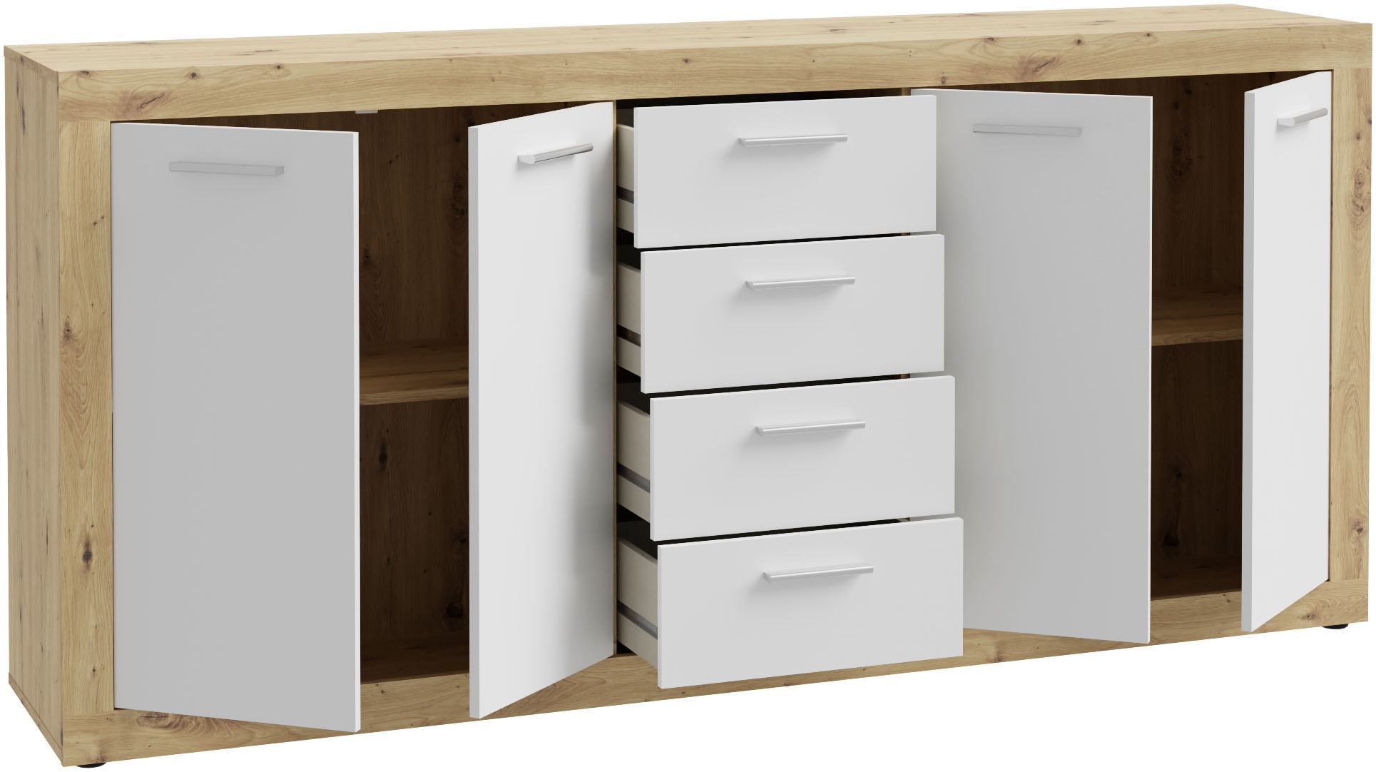 FORTE Sideboard »Baccio«, Breite ca. 197 cm, 4 Türen, 4 Schubladen