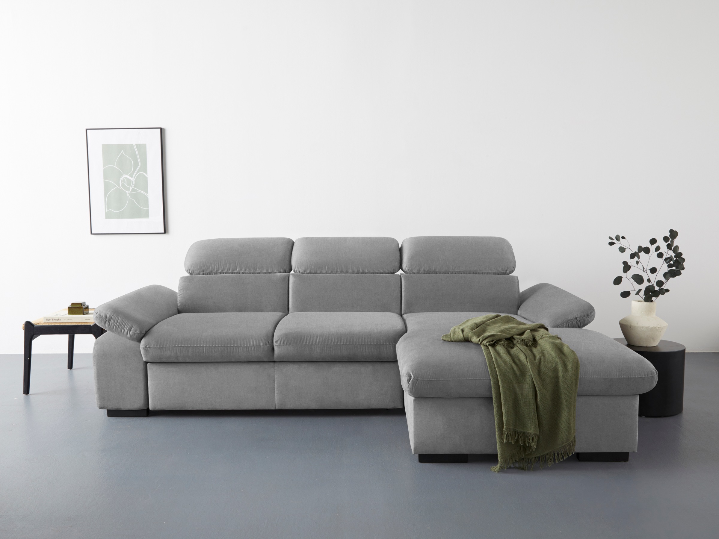 COTTA Ecksofa »Lola L-Form mit Kopfteilfunktion & Hocker«, (Set, mit Hocker günstig online kaufen