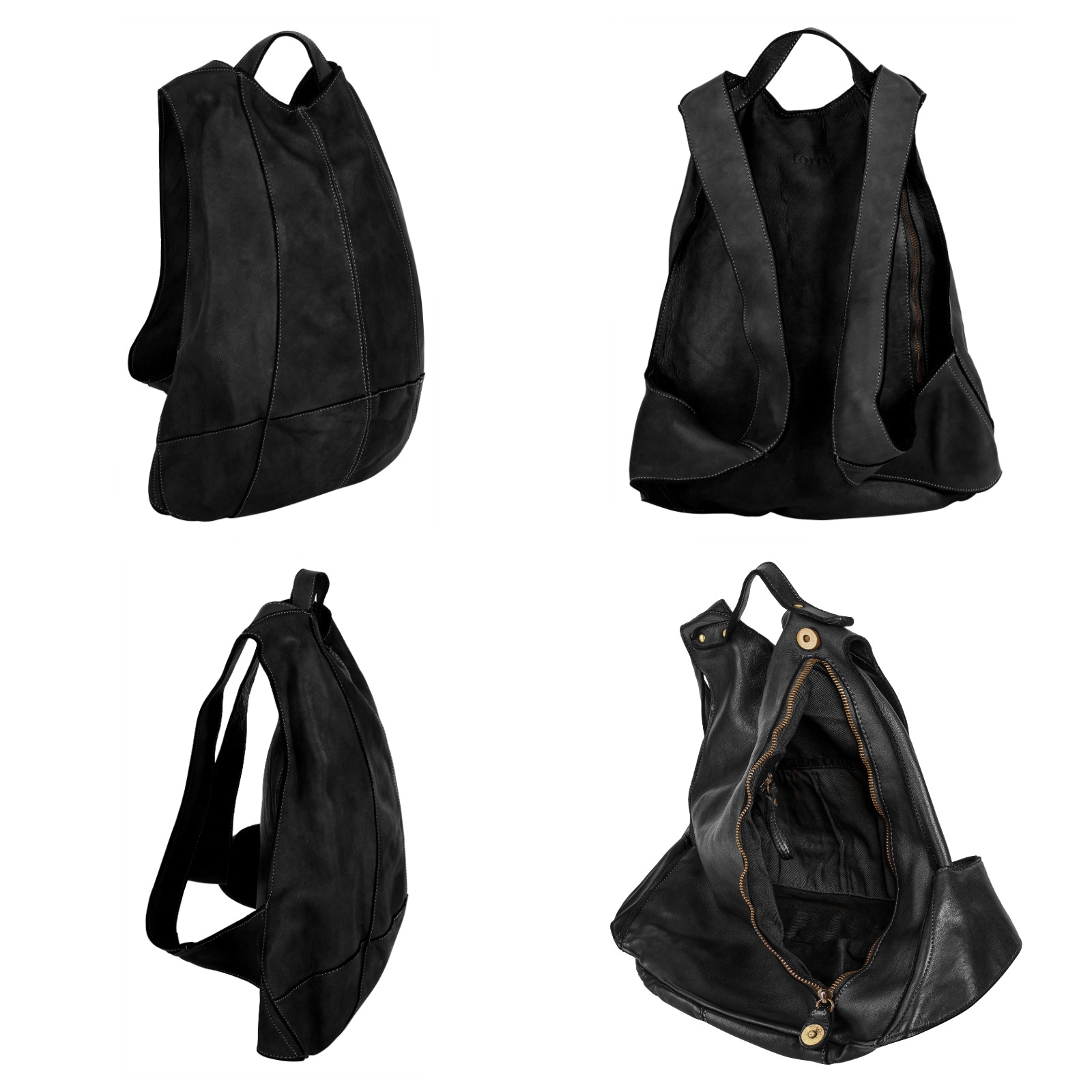 forty° Tagesrucksack, echt Leder, Made in Italy
