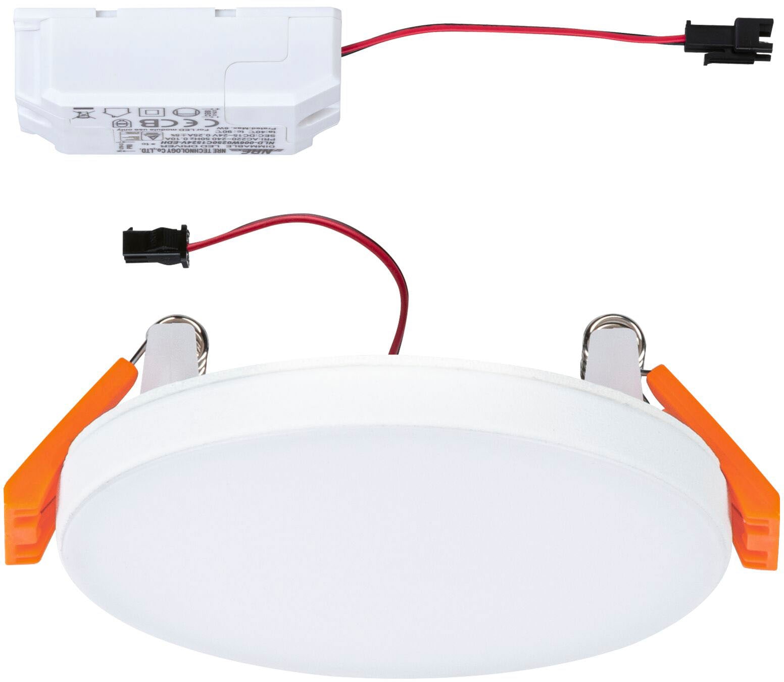 Paulmann LED Einbauleuchte »Veluna VariFit Edge IP44 rund 90mm 500lm 4000K Weiß dimmbar«, 1 flammig, LED Einbaupanel IP44 rund 90mm 500lm 4000K Weiß dimmbar