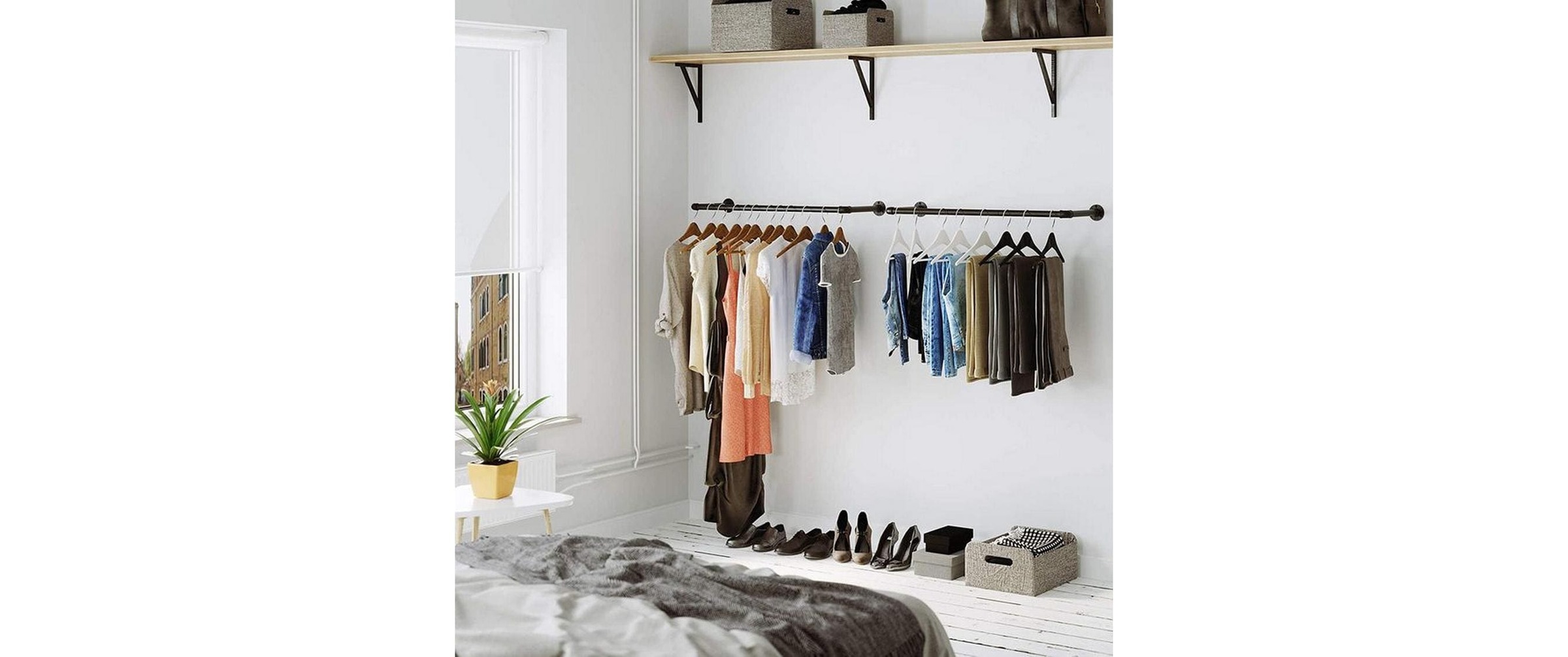 SONGMICS Garderobenleiste »92 cm x 45419 cm, Schwarz«