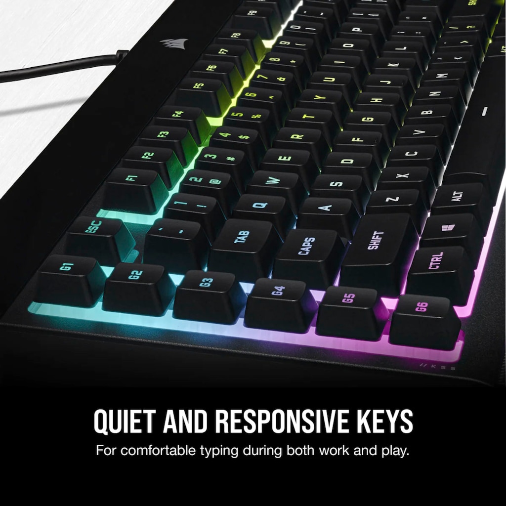 Corsair Gaming-Tastatur »K55 RGB PRO XT«, (Makrotasten-Ziffernblock-USB-Anschluss)