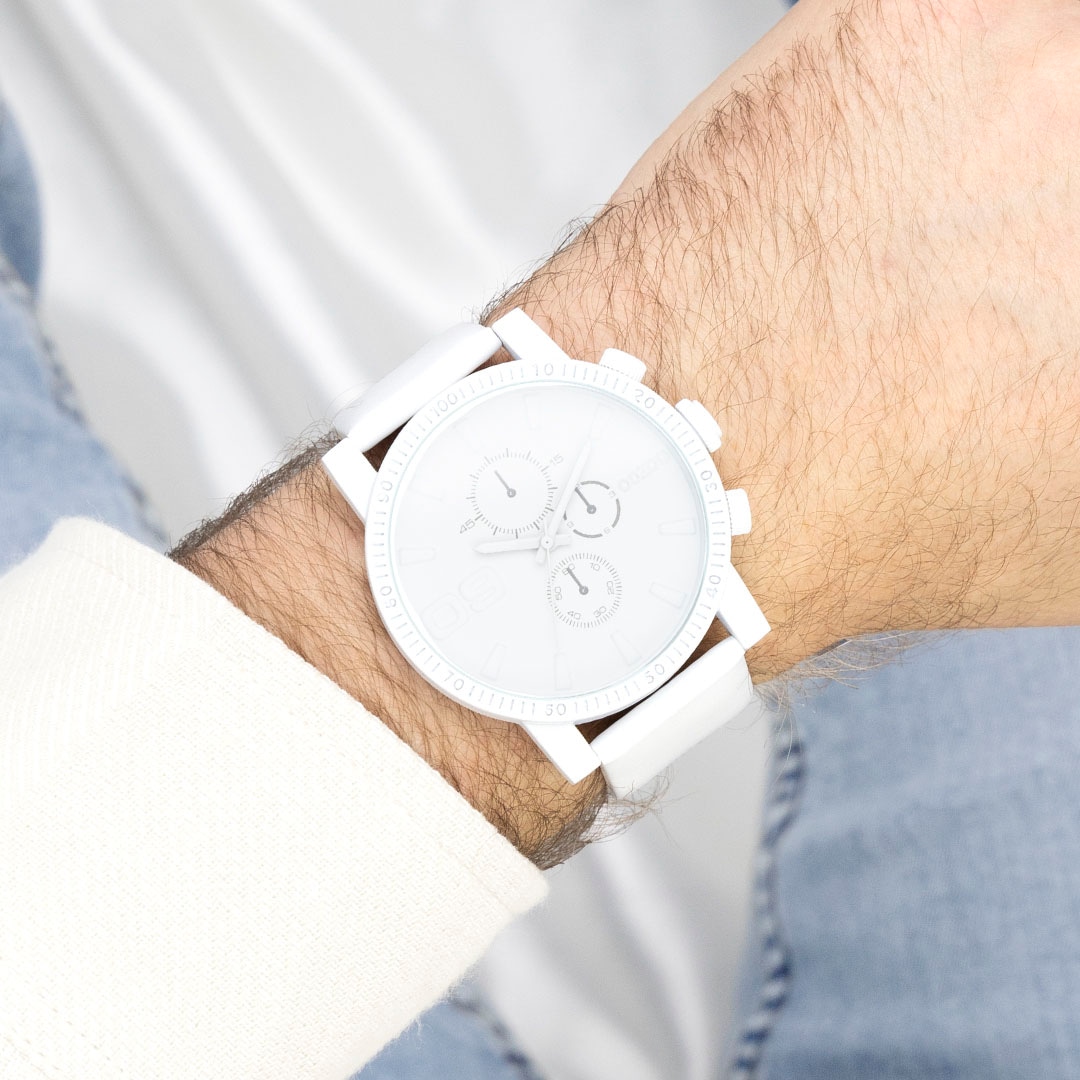 OOZOO Quarzuhr Armbanduhr, Herrenuhr, Lederarmband, Chrono-Look