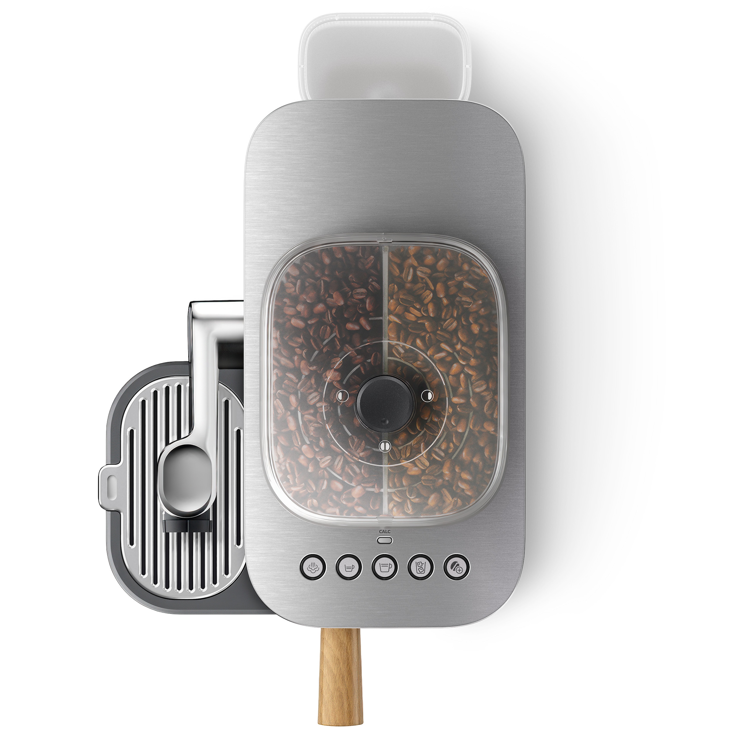 PHILIPS baristina Espressomaschine »Latte Plus BAR700/00 mit Mahlwerk für ganze Bohnen« automatische Milchdüse, 16 bar Pumpendruck, Edelstahl/Eschenholz