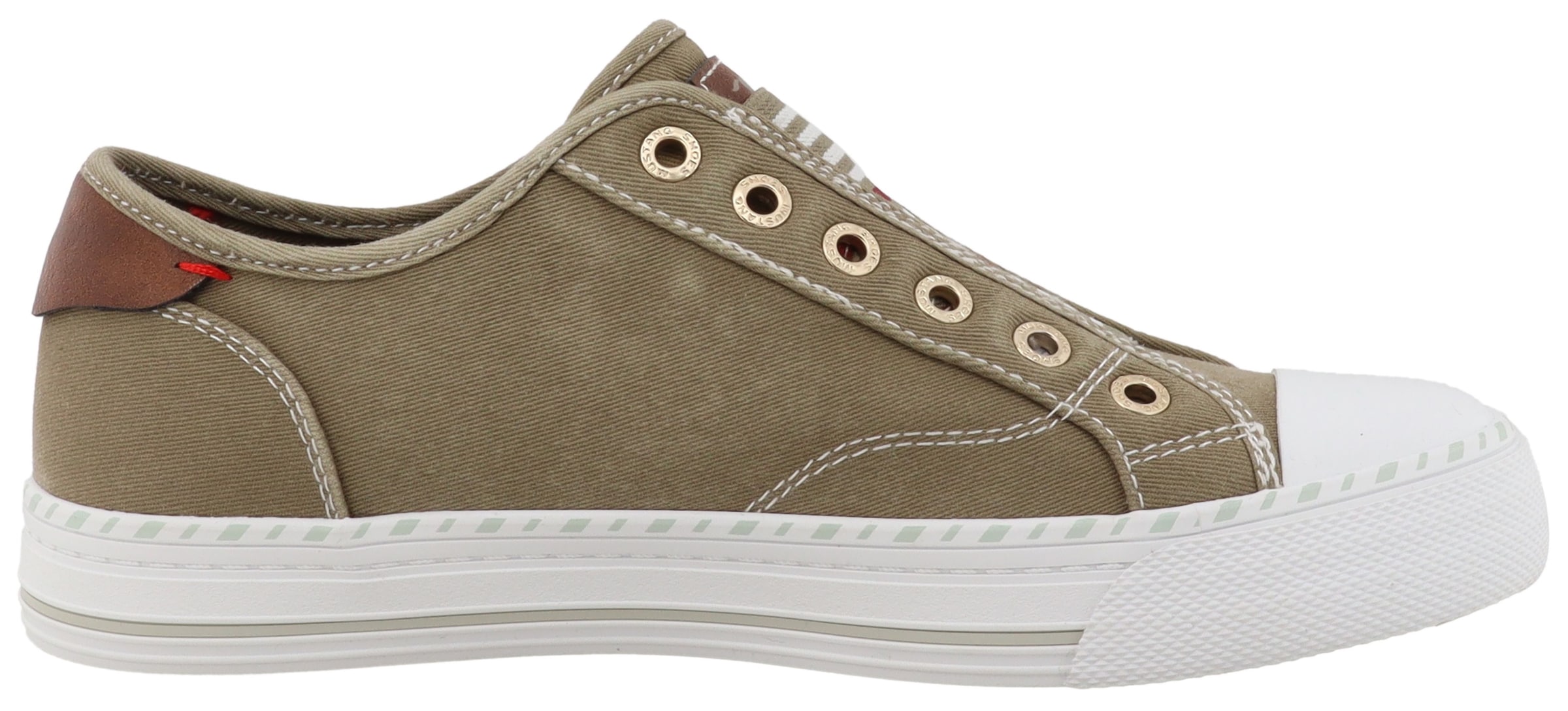 Mustang Shoes Slip-On Sneaker »Magdalena«  Freizeitschuh, Slipper, Schlupfschuh mit Kontrastbesätzen