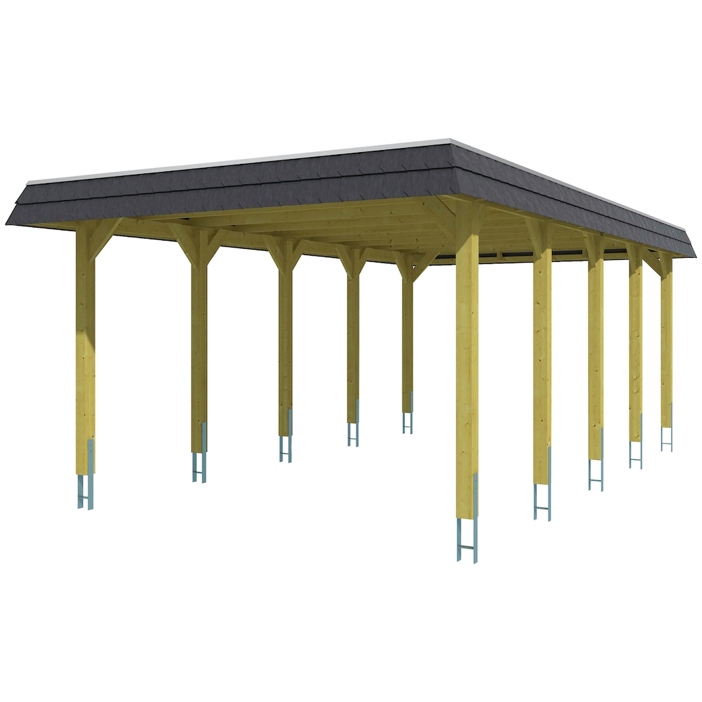 Skanholz Einzelcarport »Spreewald«, Fichtenholz, 342 cm, grün