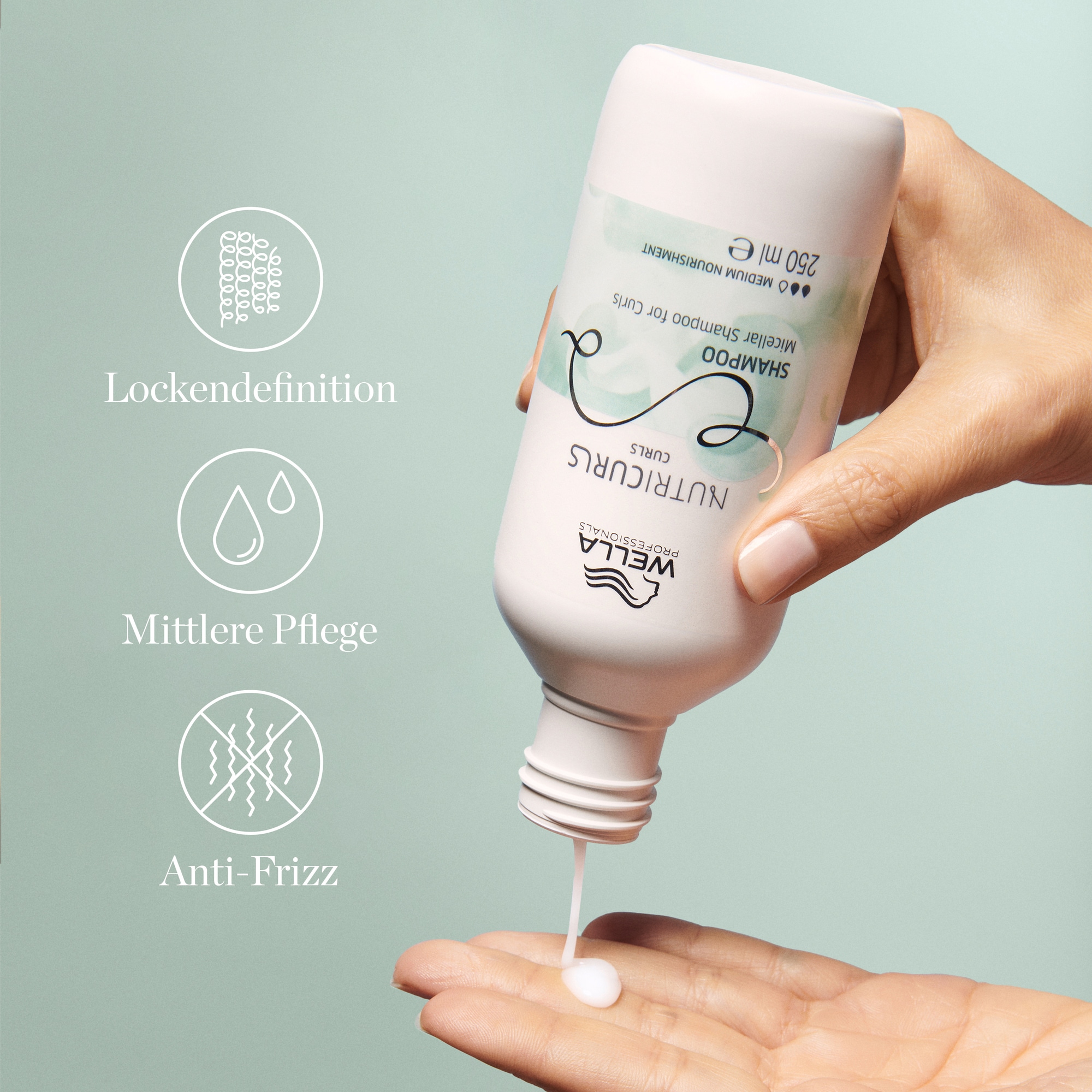 Wella Professionals Haarshampoo »Nutricurls Shampoo Curls« Lockendefinition, Frizz-Kontrolle, Jojobaöl und Weizenkleie-Extrakt