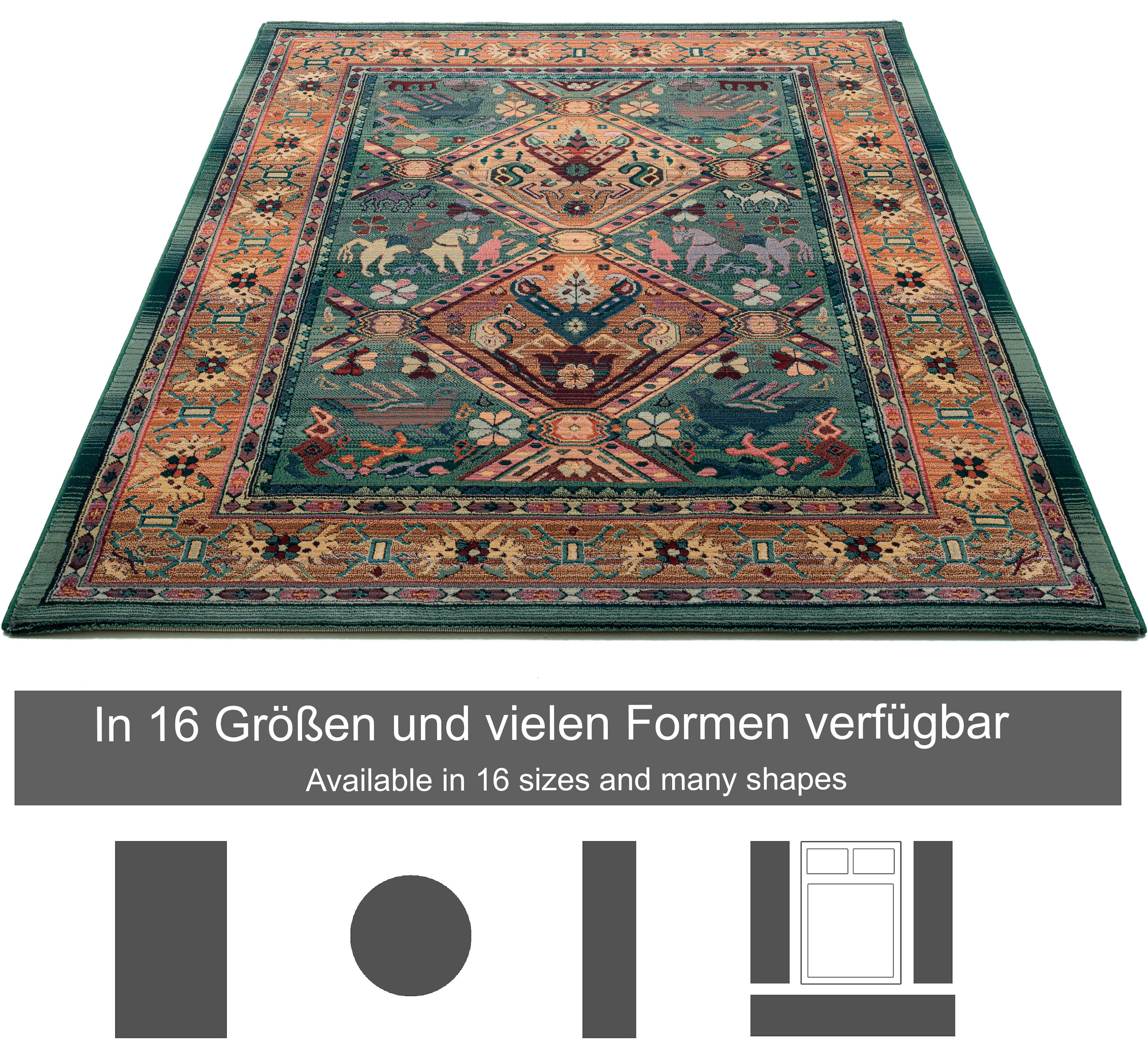 THEKO Teppich »Gabiro 13«, rechteckig, 10 mm Höhe, gewebt, Orient-Optik, ideal im Wohnzimmer & Schlafzimmer