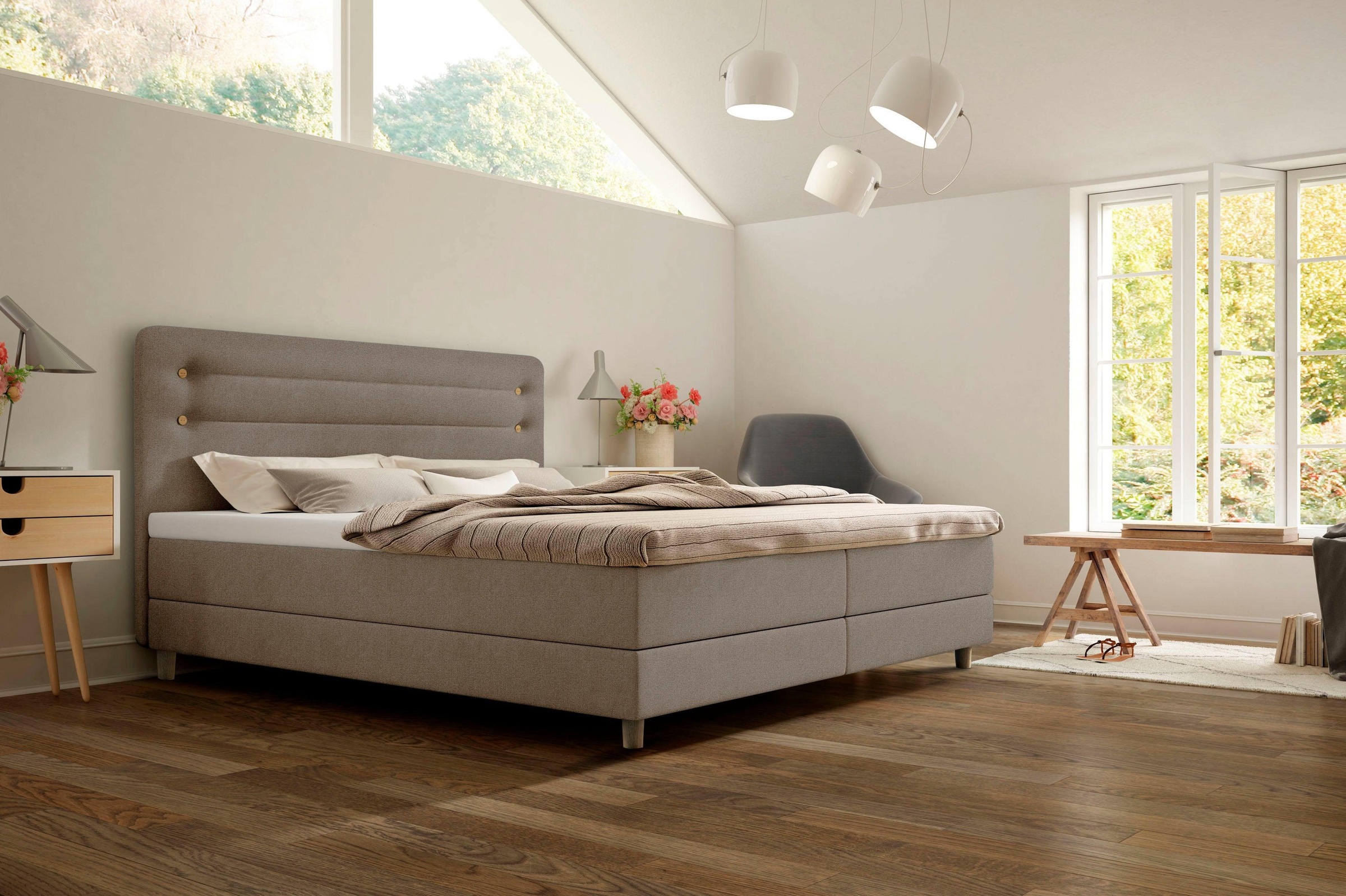 Bild von Schlaraffia Boxspringbett »Fidelio«, inkl GELTEX® Next Topper, Holzfuß in Eiche