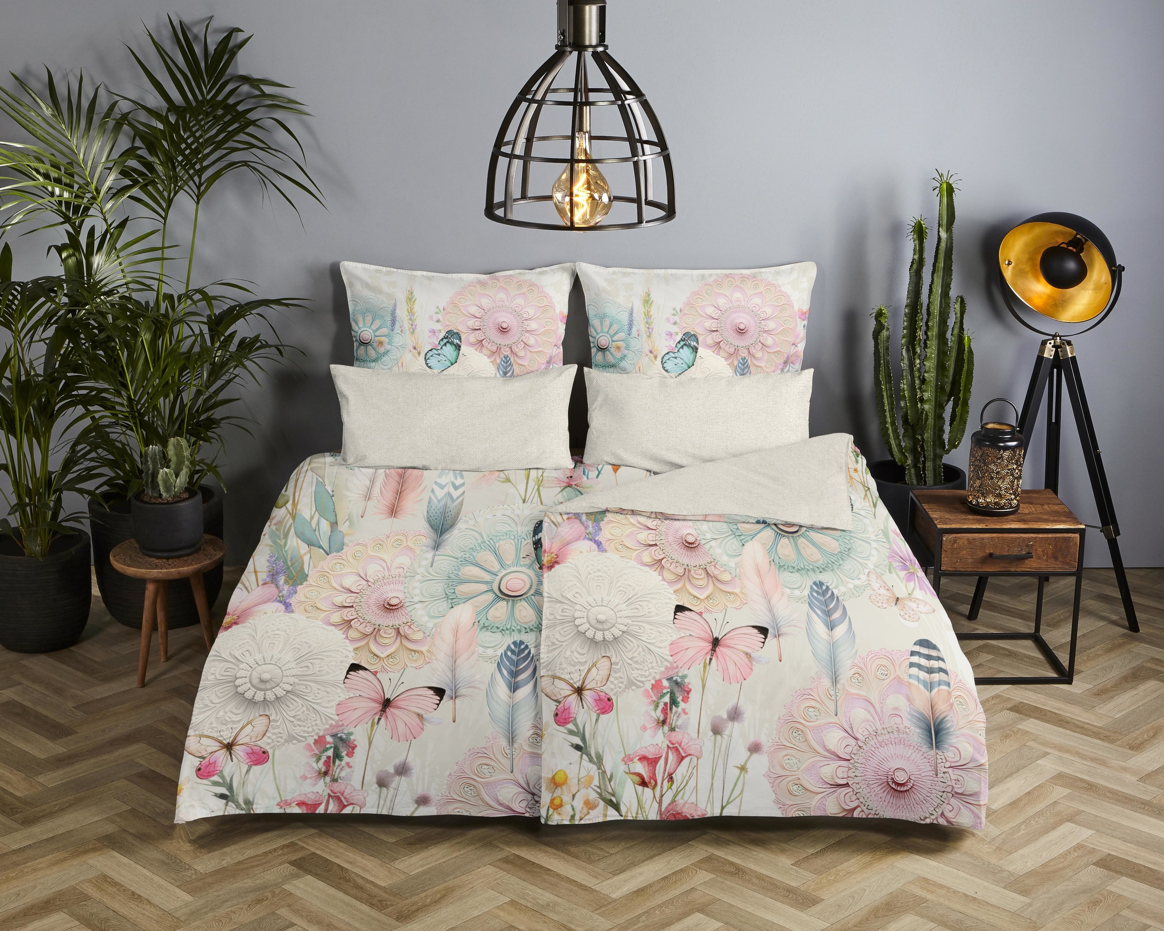 hip Wendebettwäsche »Maysa«, Satin, Reißverschluss, Wendeoptik, Mandala, Bl günstig online kaufen