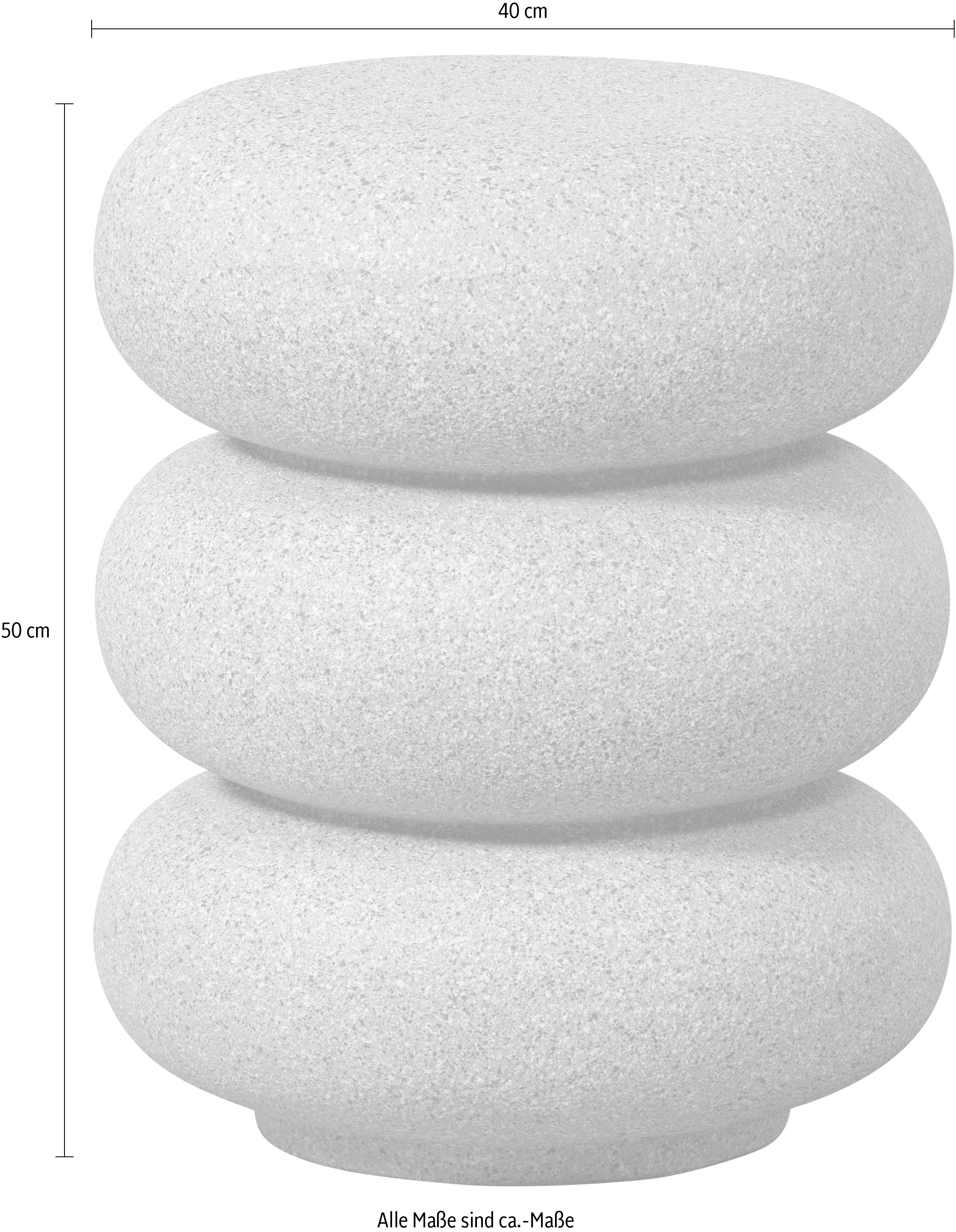 WOOOD Beistelltisch »Laurel aus Magnesiumoxid mit organisch gestapelter Form 40x40x50 cm« Leichtgewicht 6 kg, Tragkraft 20 kg, ausschließlich Innenbereich