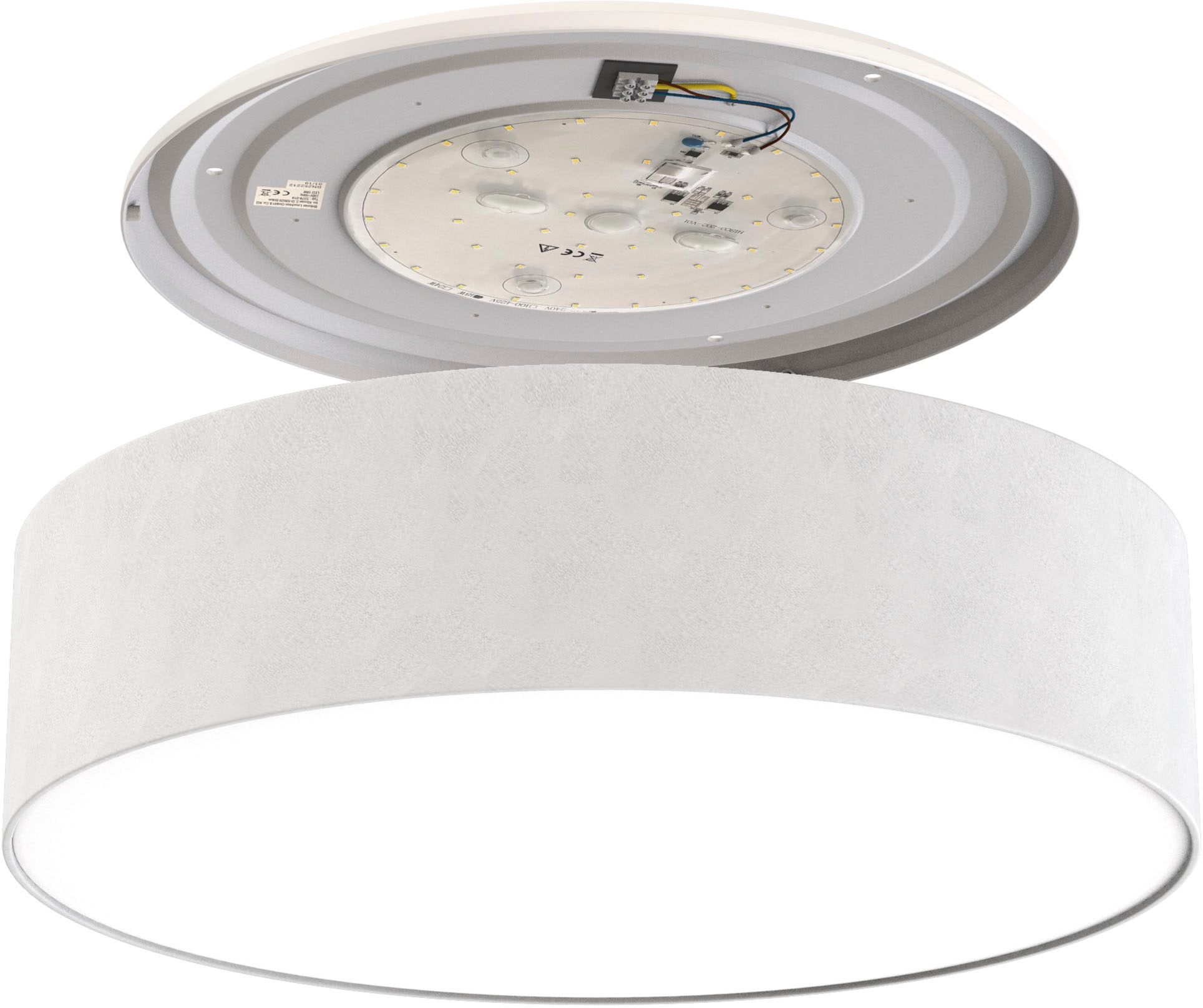 Briloner Leuchten LED Stoff-Deckenleuchte, 1 x LED-Modul, 18 Watt, 1600 Lumen, 3000 Kelvin (warmweiß)