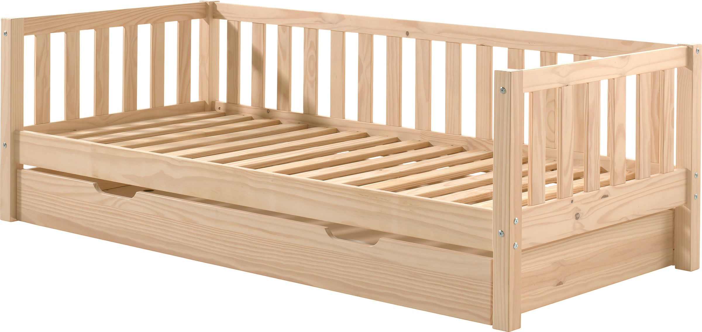 Vipack Einzelbett »Sprossenumrandung, Kiefer Massiv, Stabil Gebaut Und Zeitloses Design« B/H/T Ca. 211, 2x68x97, 8cm, Ausf. Milky Pine Oder Weiß,