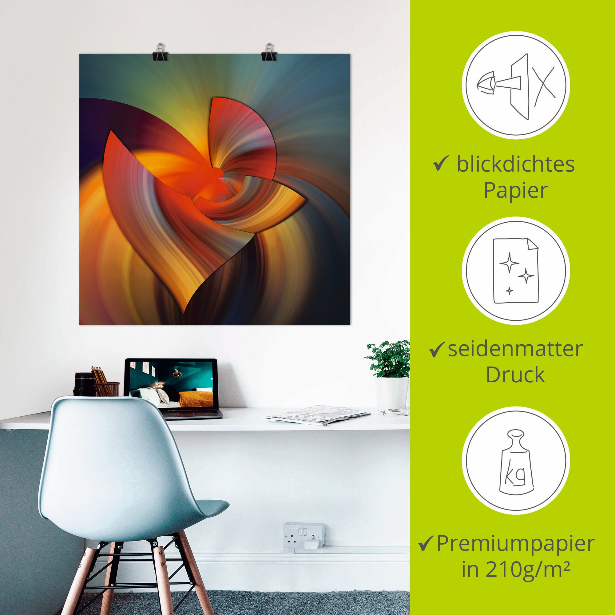 Artland Wandbild »Abstraktes in bunt« Muster 1 Stk. tlg. als Leinwandbild, Poster, Wandaufkleber in verschied. Größen