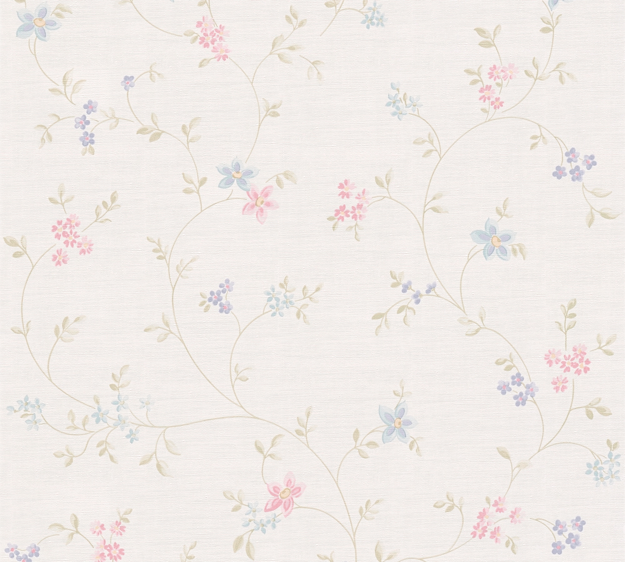 A.S. Création Vliestapete »Landhaustapete mit Blümchen«, matt-gemustert-neutral, Tapete Floral Blumenranke Tapeten Wohnzimmer Schlafzimmer Küche Design