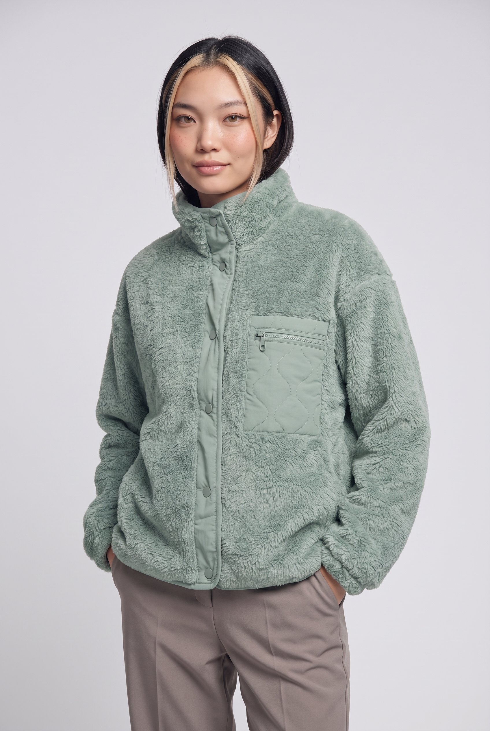 ONLY Plüschjacke »ONLCONTACT LIFE OVERSIZED CC OTW« ohne Kapuze Kunstfaser