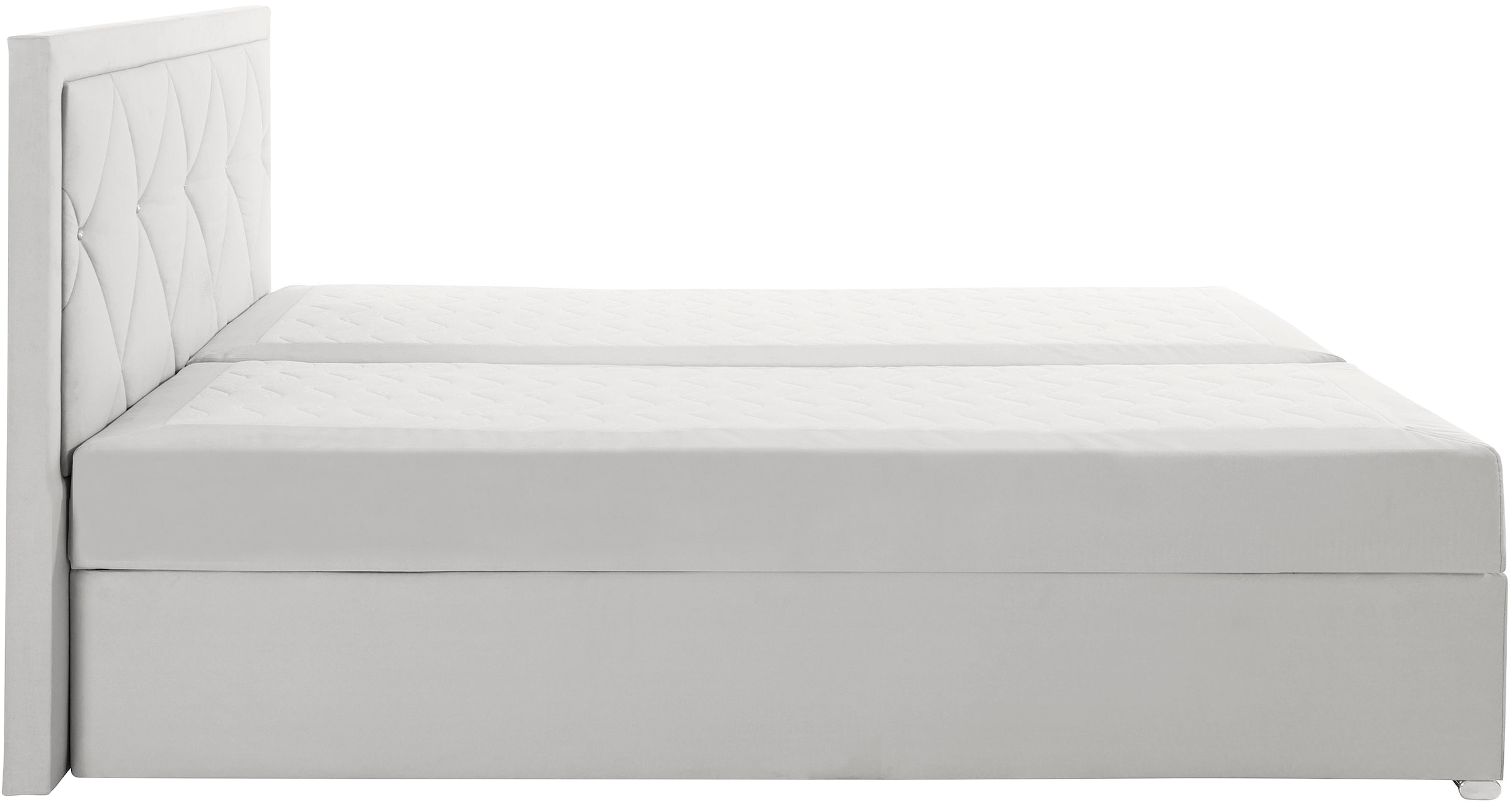 Leonique Boxbett »Alfie, Bestseller, wahlweise mit Bettkasten«, mit Straßsteinen im Kopfteil, H2, H3 und H4 wählbar
