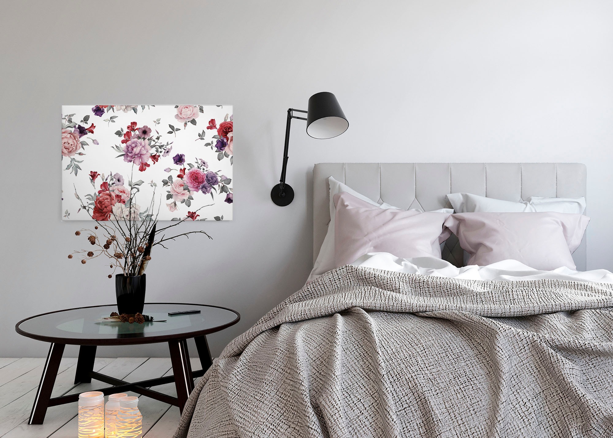A.S. Création Leinwandbild »Flower Bouquet«, Kunst-Blumen-Kinder, (1 St.), Landhaus Keilrahmen Blumen Rosen Blümchen Leinwand-Bild Wohnzimmer