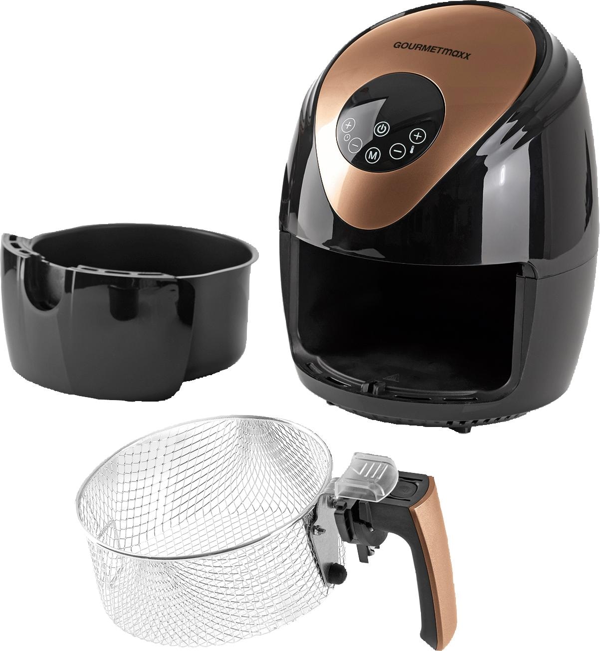 GOURMETmaxx Heißluftfritteuse »Digital 2,5l - Schwarz/Kupfer«, 1500 W, Fassungsvermögen 2 kg