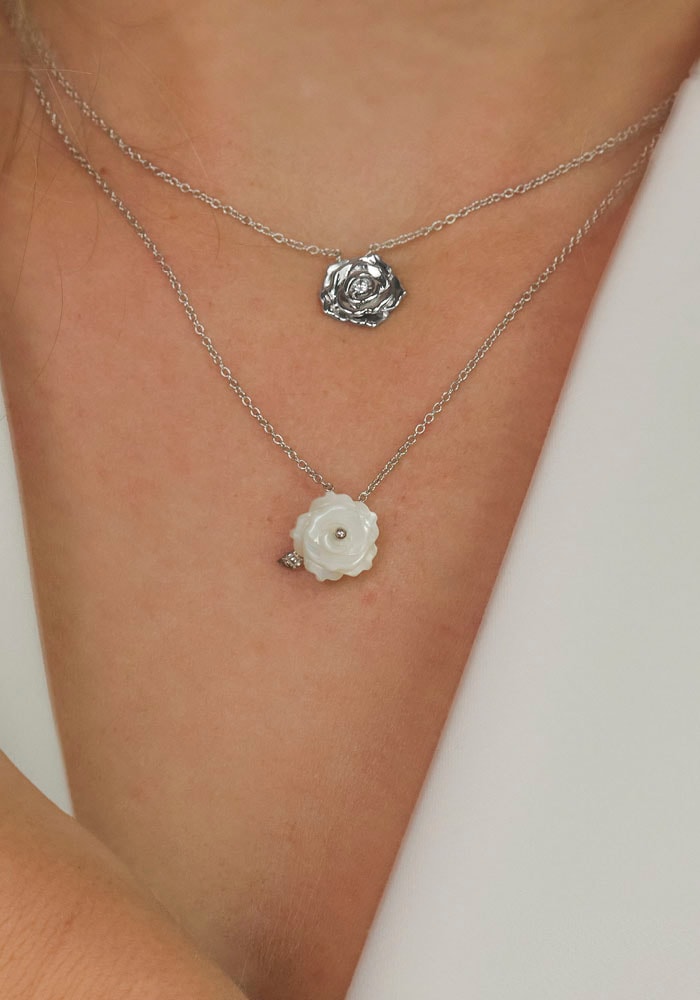 Engelsrufer Kette mit Anhänger »Rose, ERN-ROSE-PE«, mit Perlmutt (synth.)