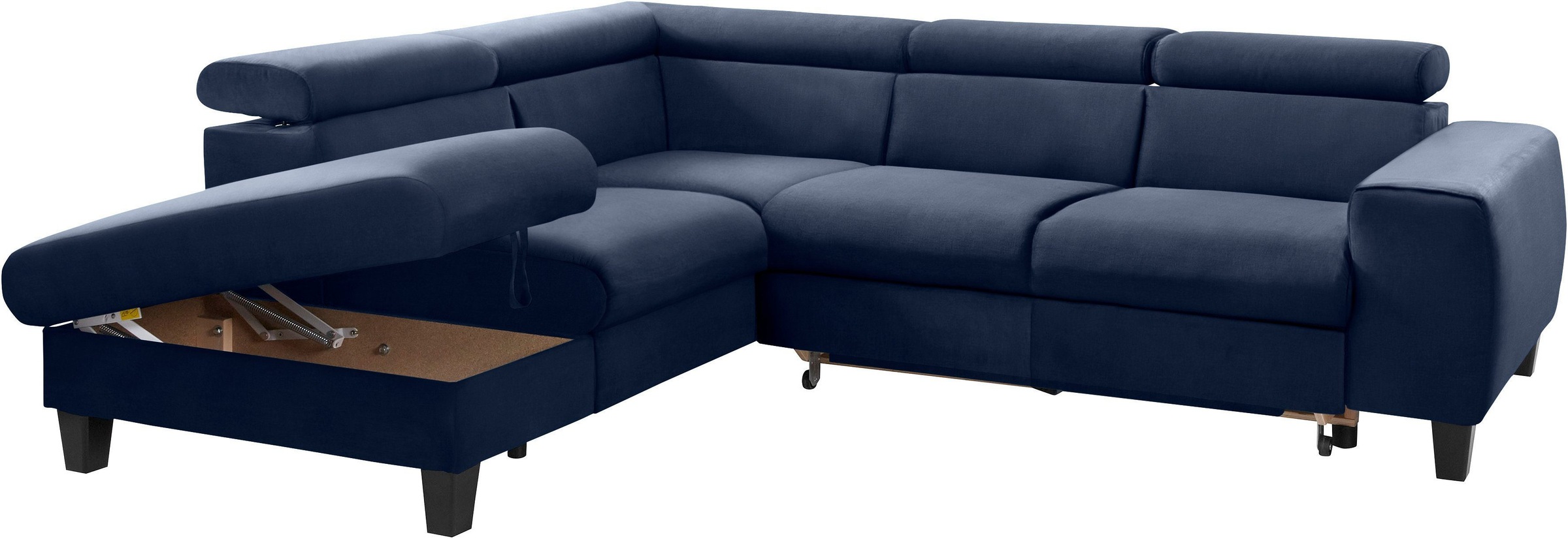 COTTA Polstergarnitur »Morven L-Form«, (Set), Set bestehend aus: Ecksofa mit Kopfteilverstellung & Hocker
