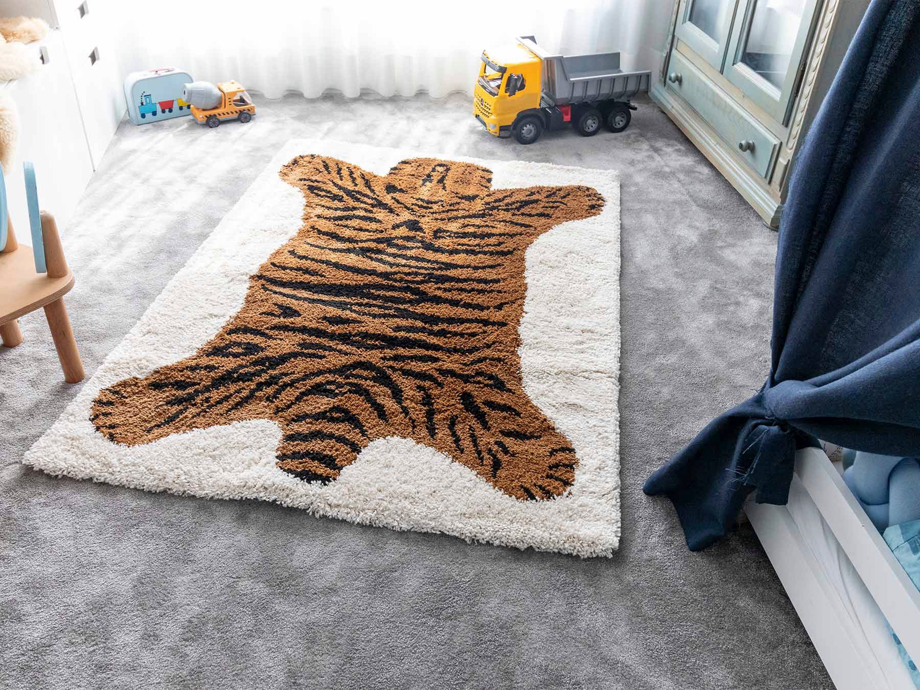 Primaflor-Ideen in Textil Kinderteppich »NOMAD - Tiger«, rechteckig, 35 mm günstig online kaufen