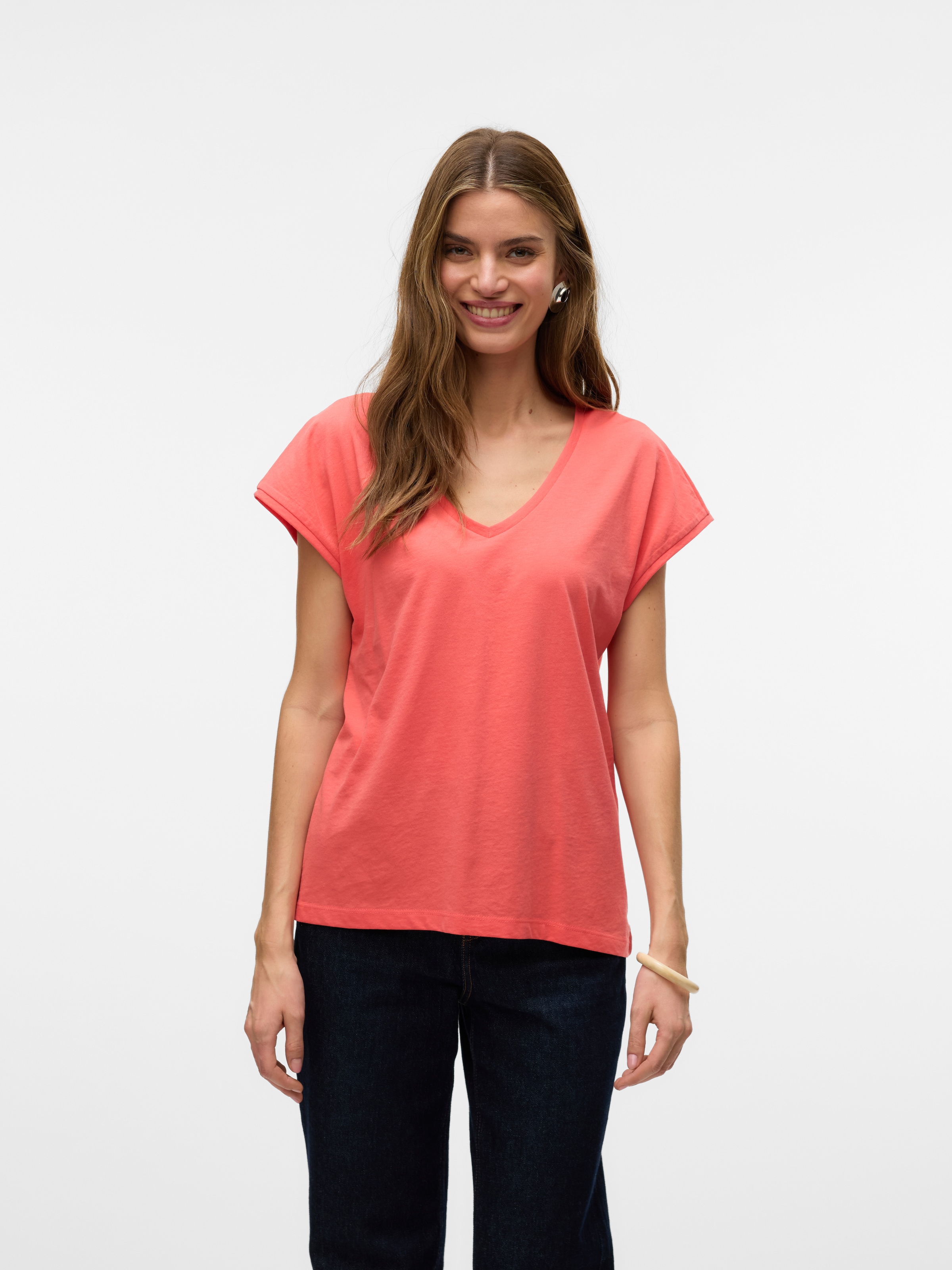 Vero Moda Kurzarmshirt »VMLUNA SS V-NECK TEE JRS NOOS«