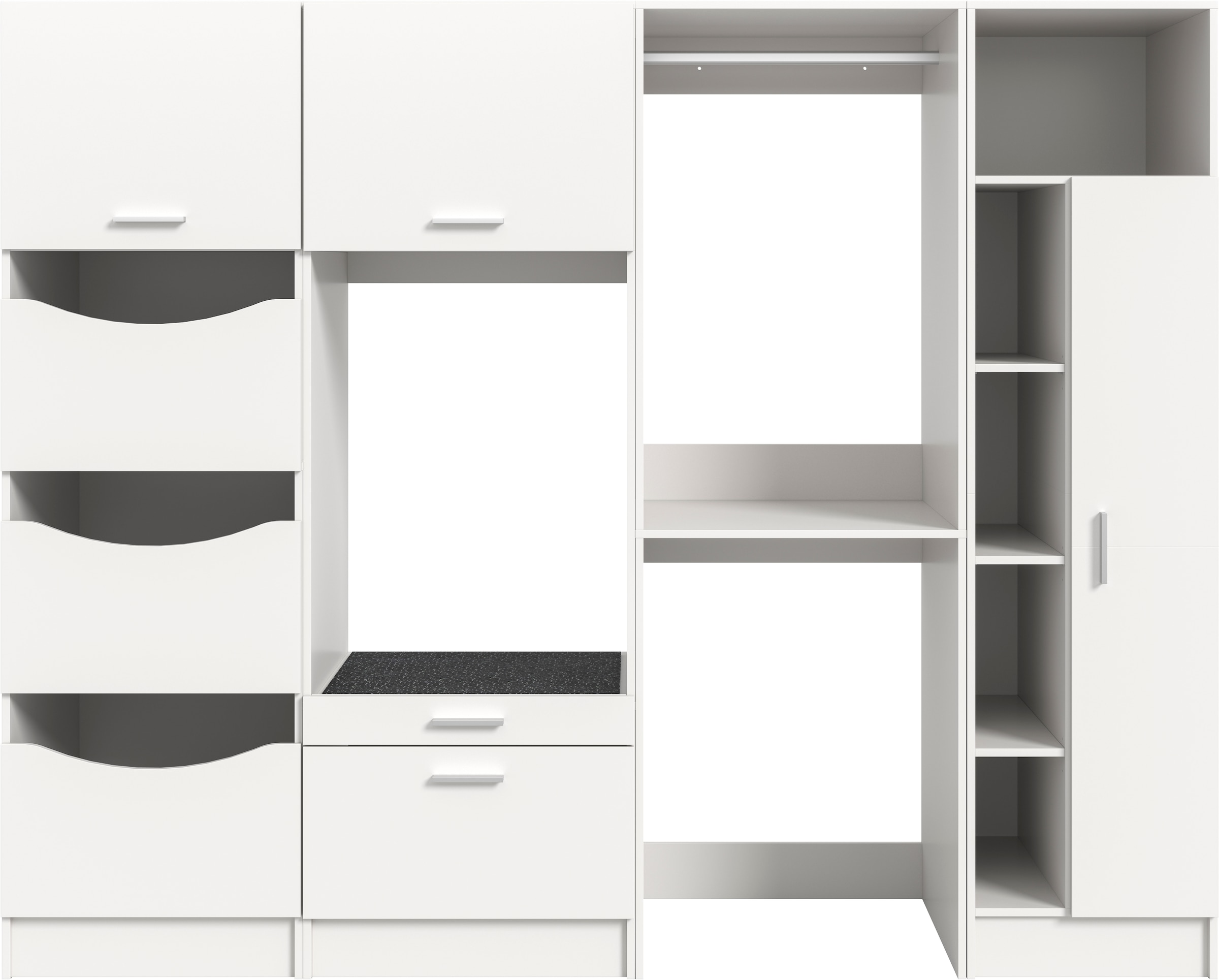 welltime Badmöbel-Set »FALAS, TOPSELLER!, 3-teilig, Hauswirtschaftsraum Set, Breite 198 cm«, (Set, 3 St., bestehend aus: 2x Waschmaschinenumbauschrank & 1x Wäscheschrank), Kombination, Waschmaschinenumbau, Waschmaschinenschrank, Wäschekammer