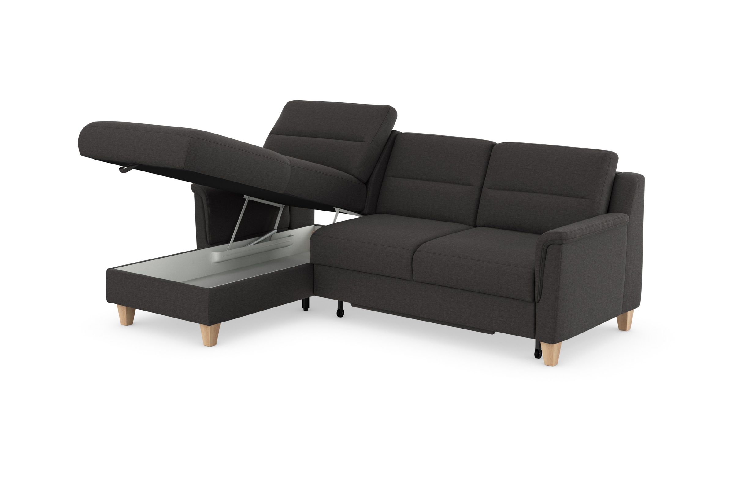 sit&more Ecksofa »Farö L-Form«, inklusive Federkern, wahlweise mit Bettfunktion und Bettkasten