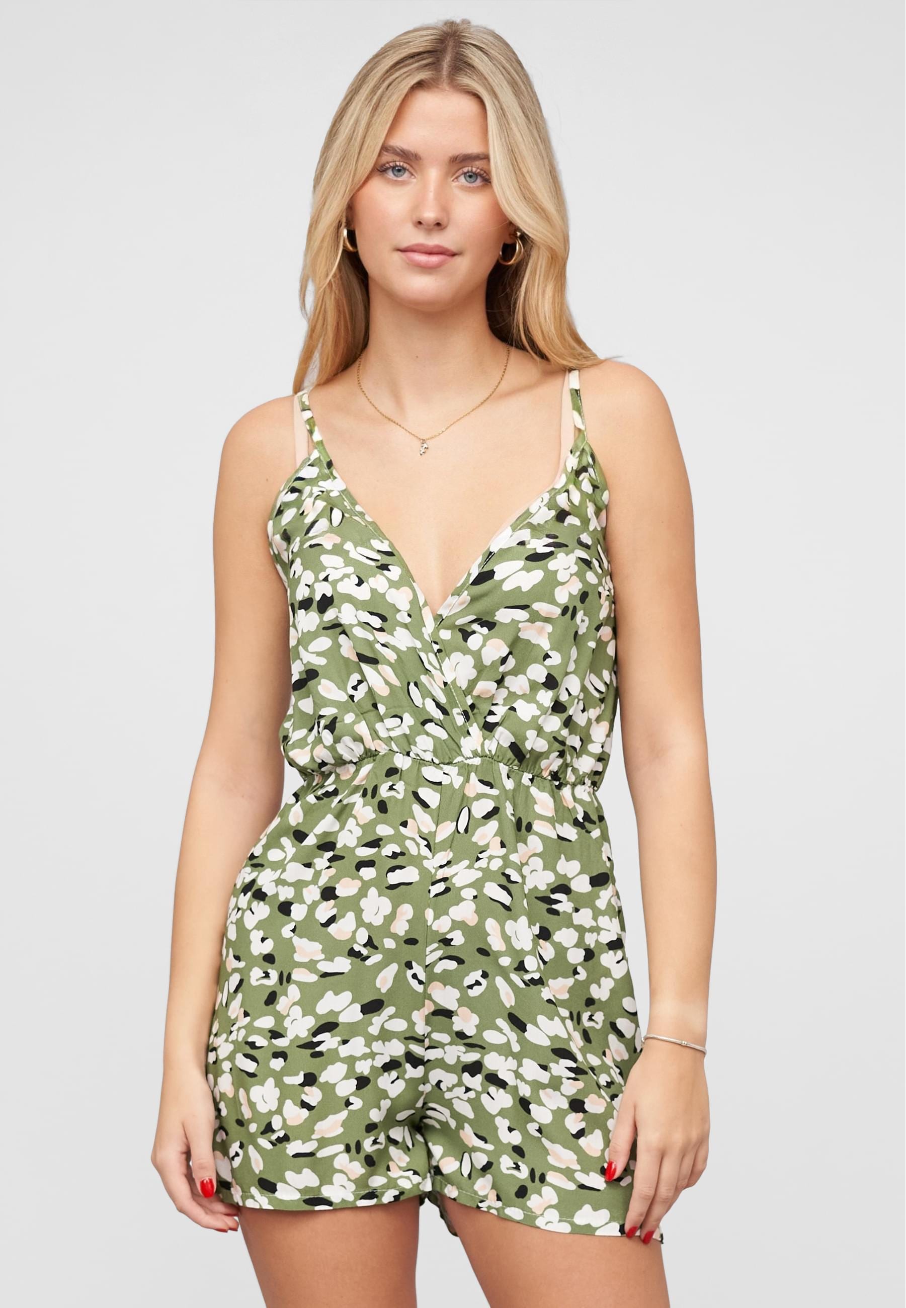 CLOUD 5IVE Jumpsuit »CLOUD 5IVE Viskose Jumpsuit mit Animal Print und Wickeloptik« 1 Stk. tlg.